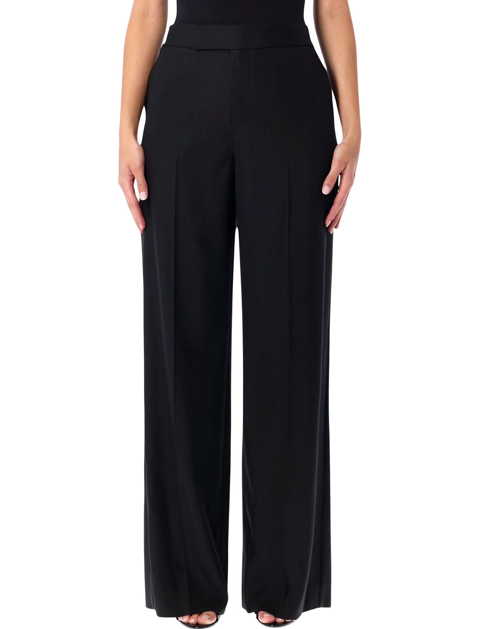 Ralph Lauren Barnet Wool Tuxedo Trousers In Black