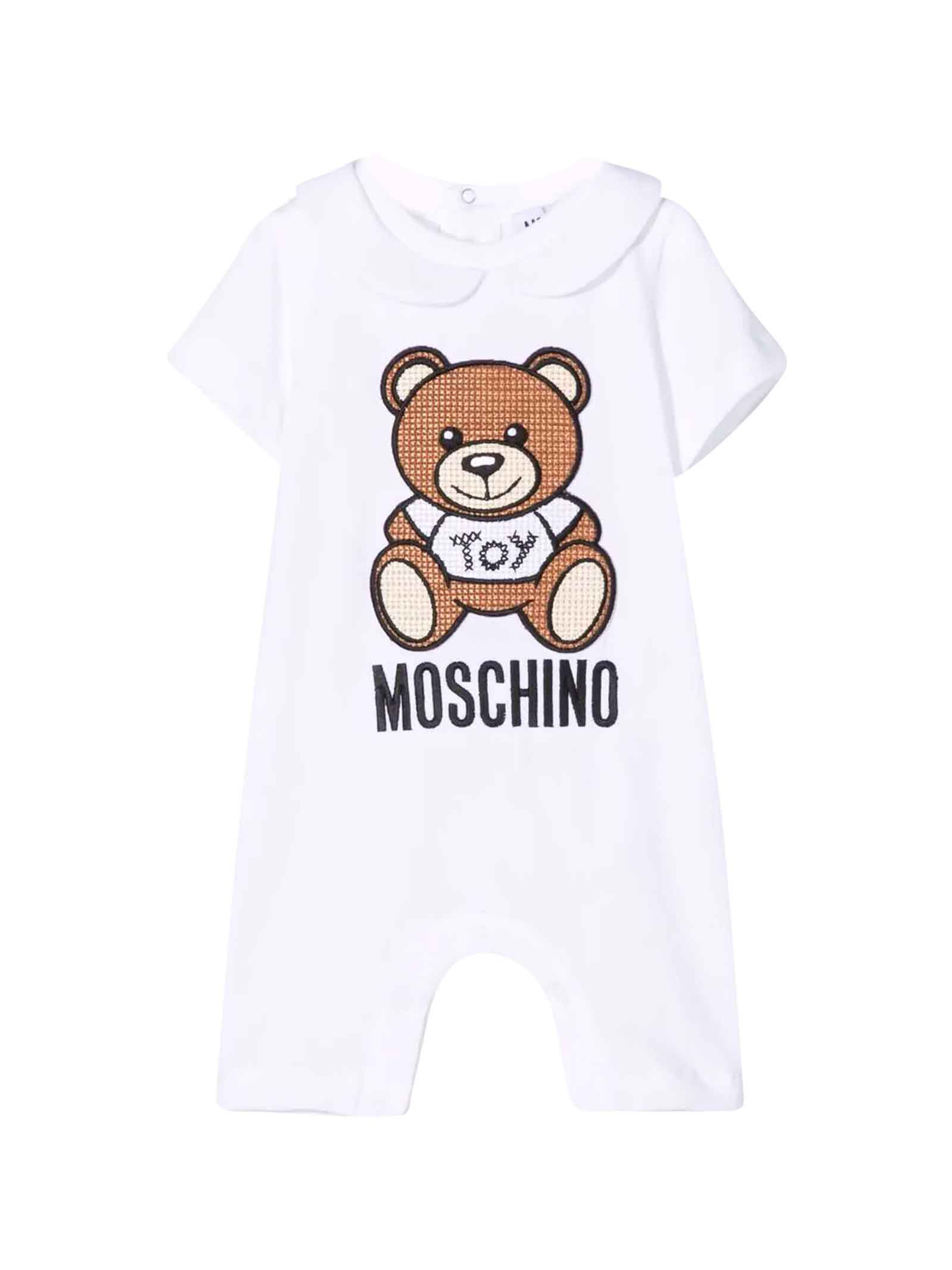 Moschino White Romper With Toy Print
