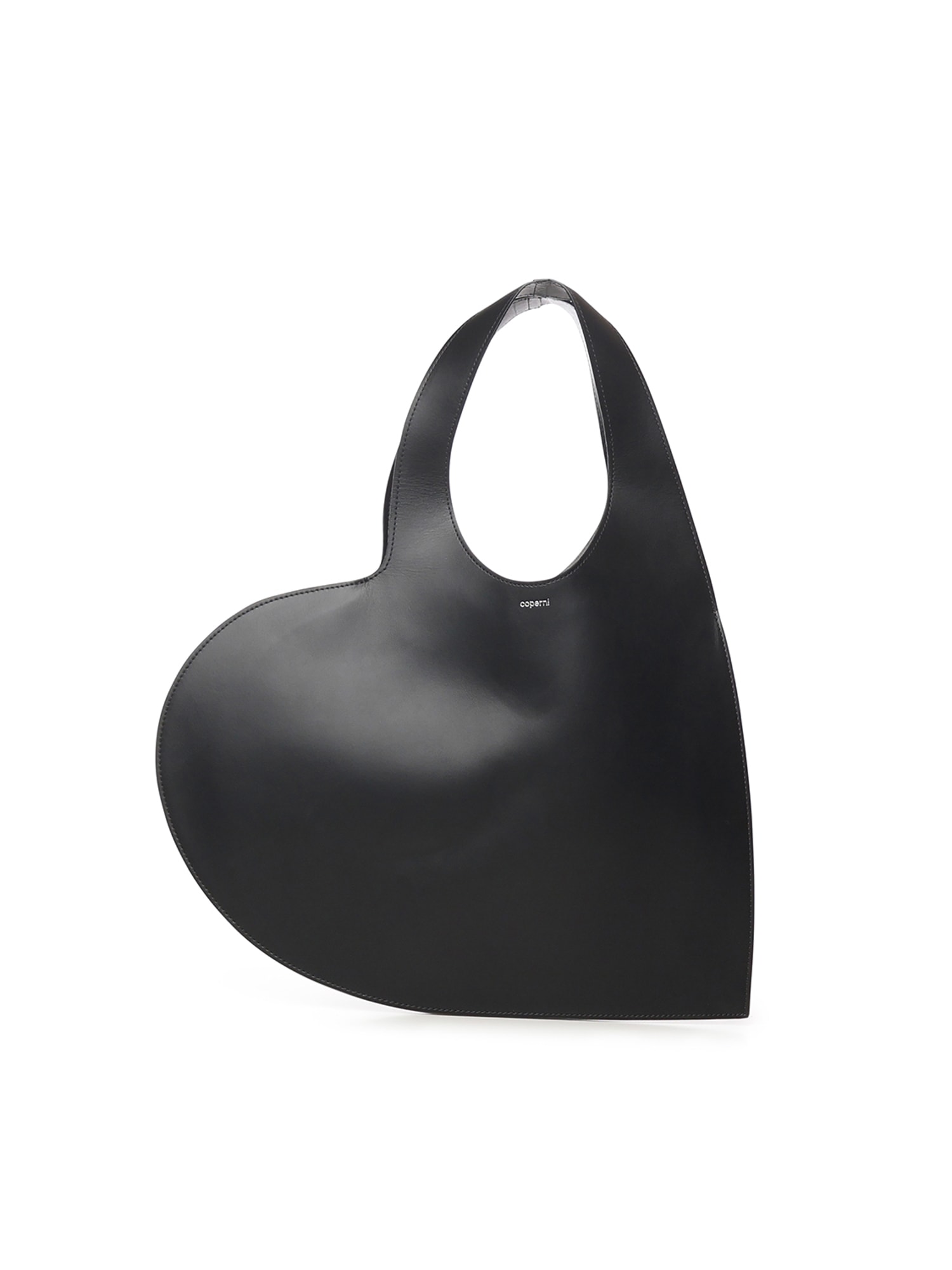 Coperni Heart-shaped Black Bag With Adjustable Shoulder Strap In Black