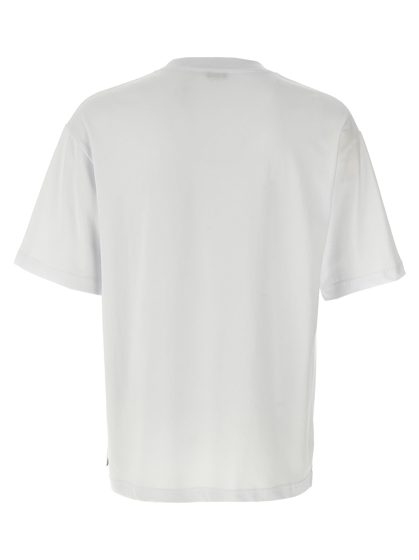 Shop Kiton Embroidery Logo T-shirt In White