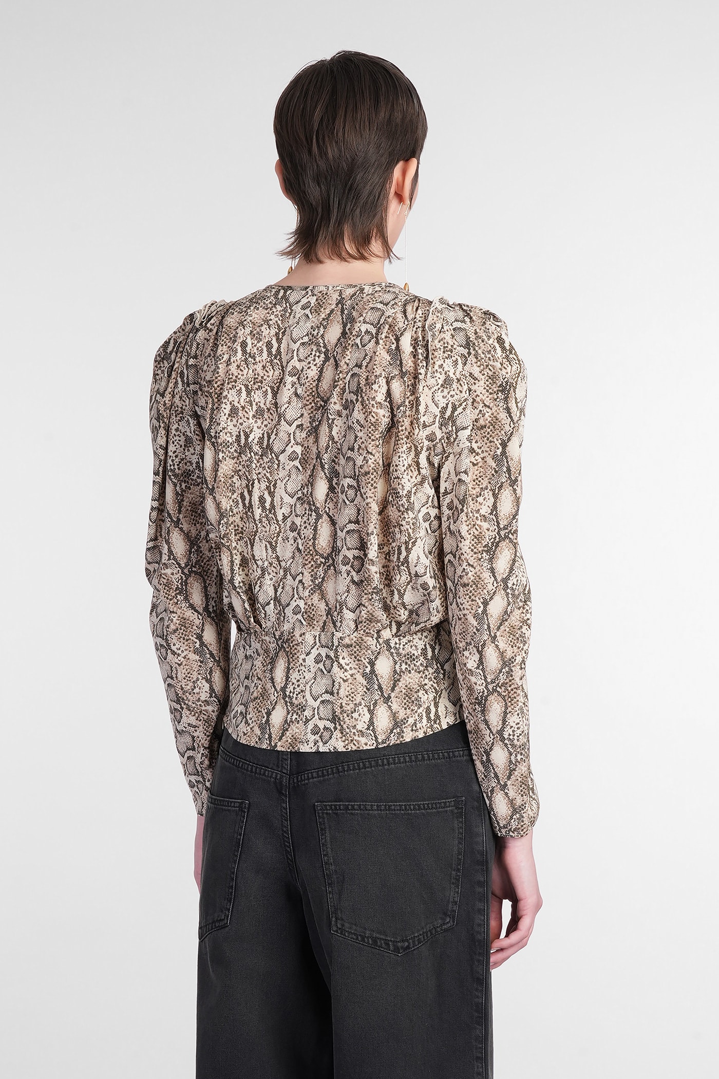 Shop Isabel Marant Zarga Blouse In Beige