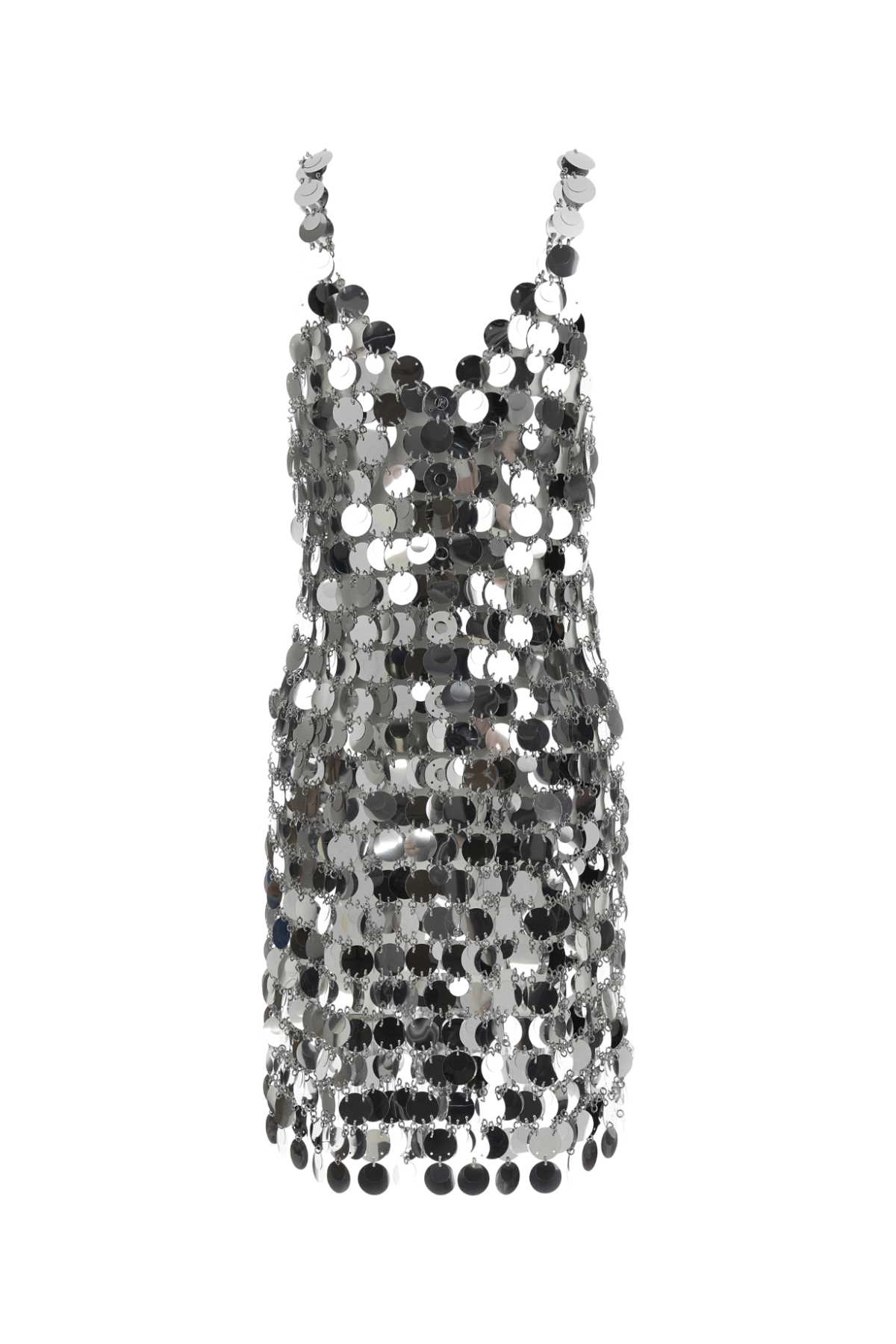 Shop Rabanne Silver Maxi Sequins Dress