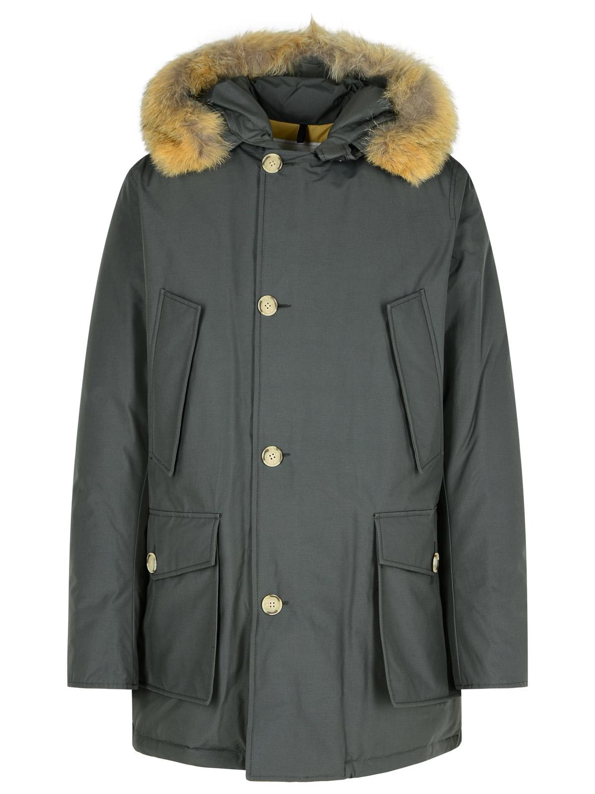 Shop Woolrich Artic Grey Cotton Blend Parka