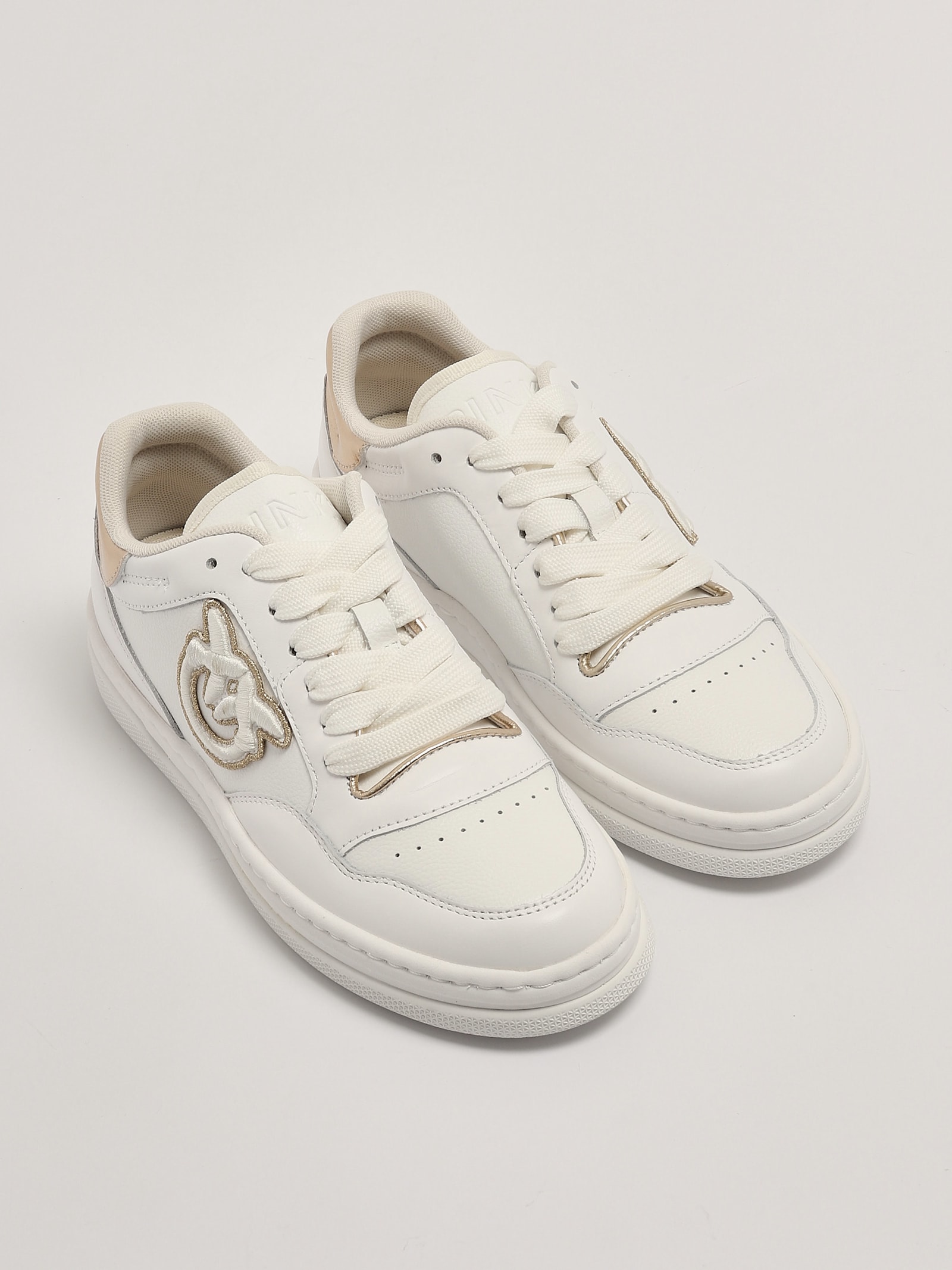 Shop Pinko Mandy 01 Sneaker In Bianco-oro