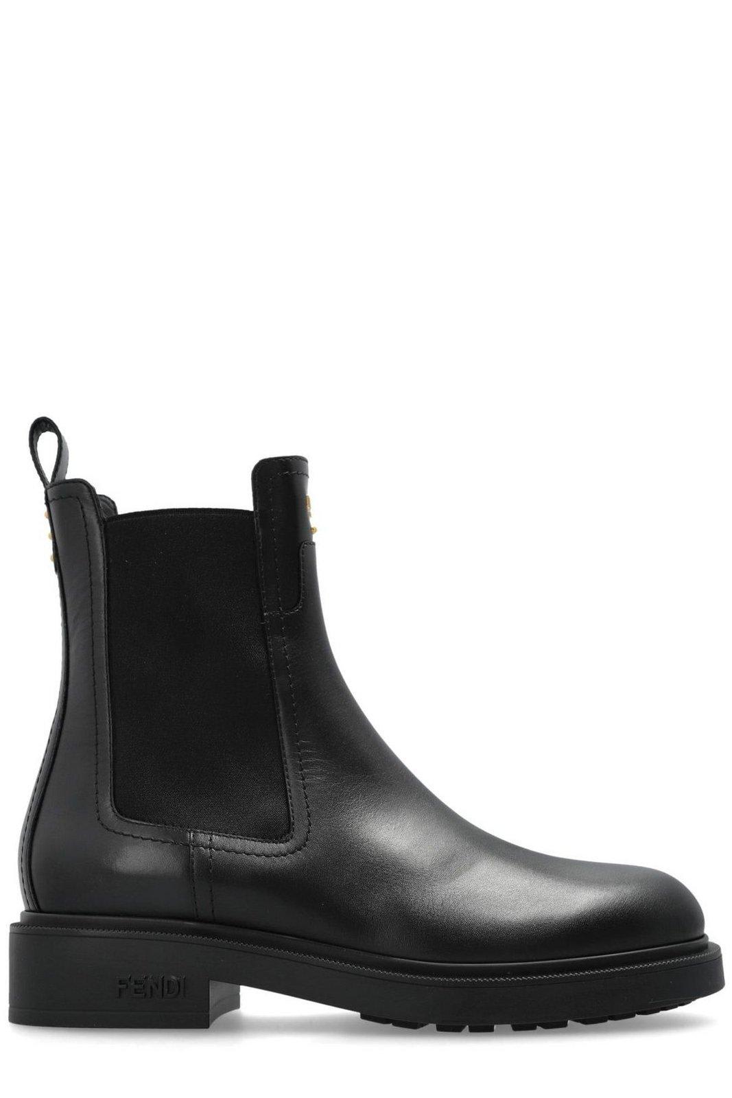 Shop Fendi Filo Biker Ankle Boots In Black