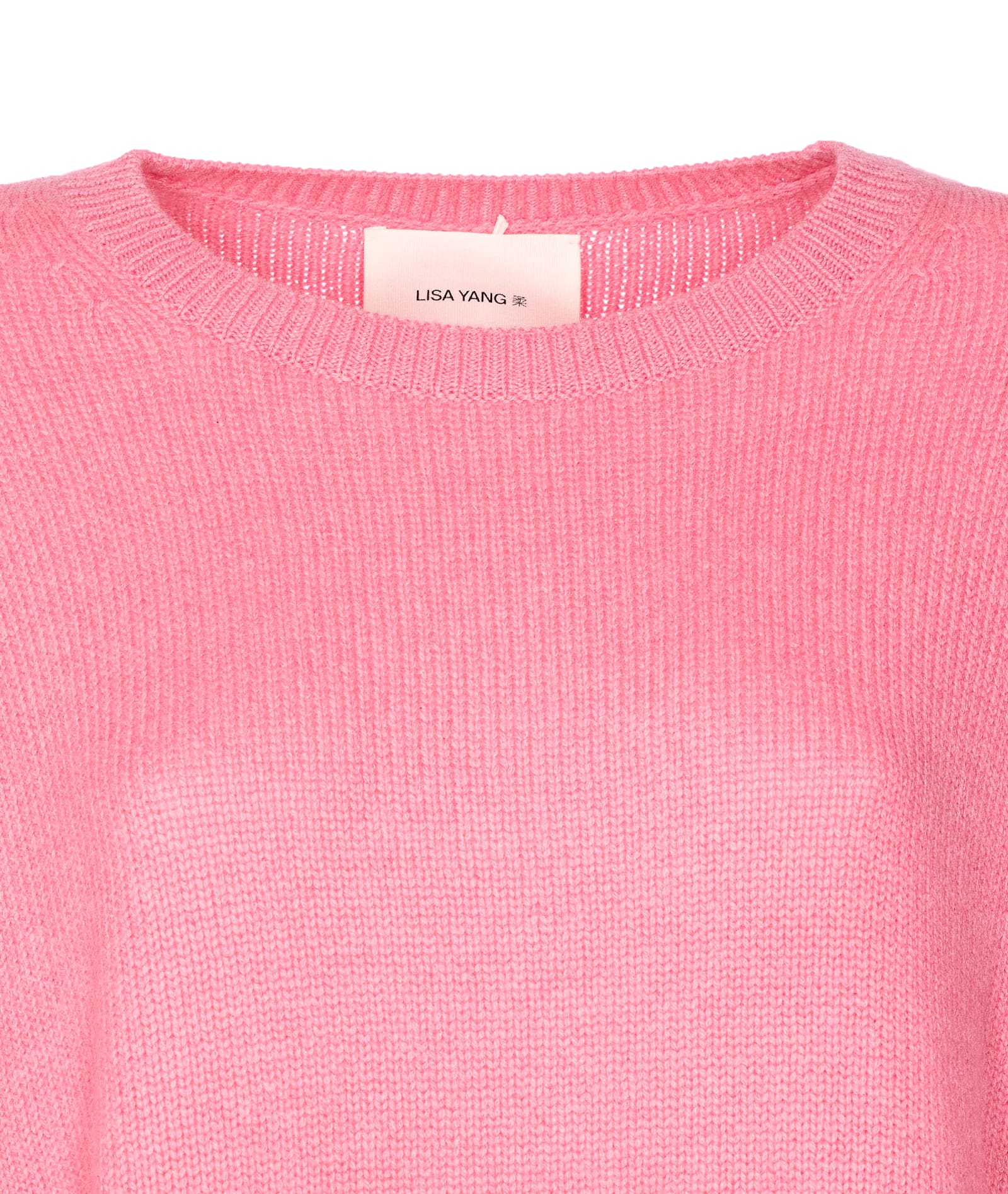 Lisa Yang Oversized Crewneck Knitwear Side Slits In Pink
