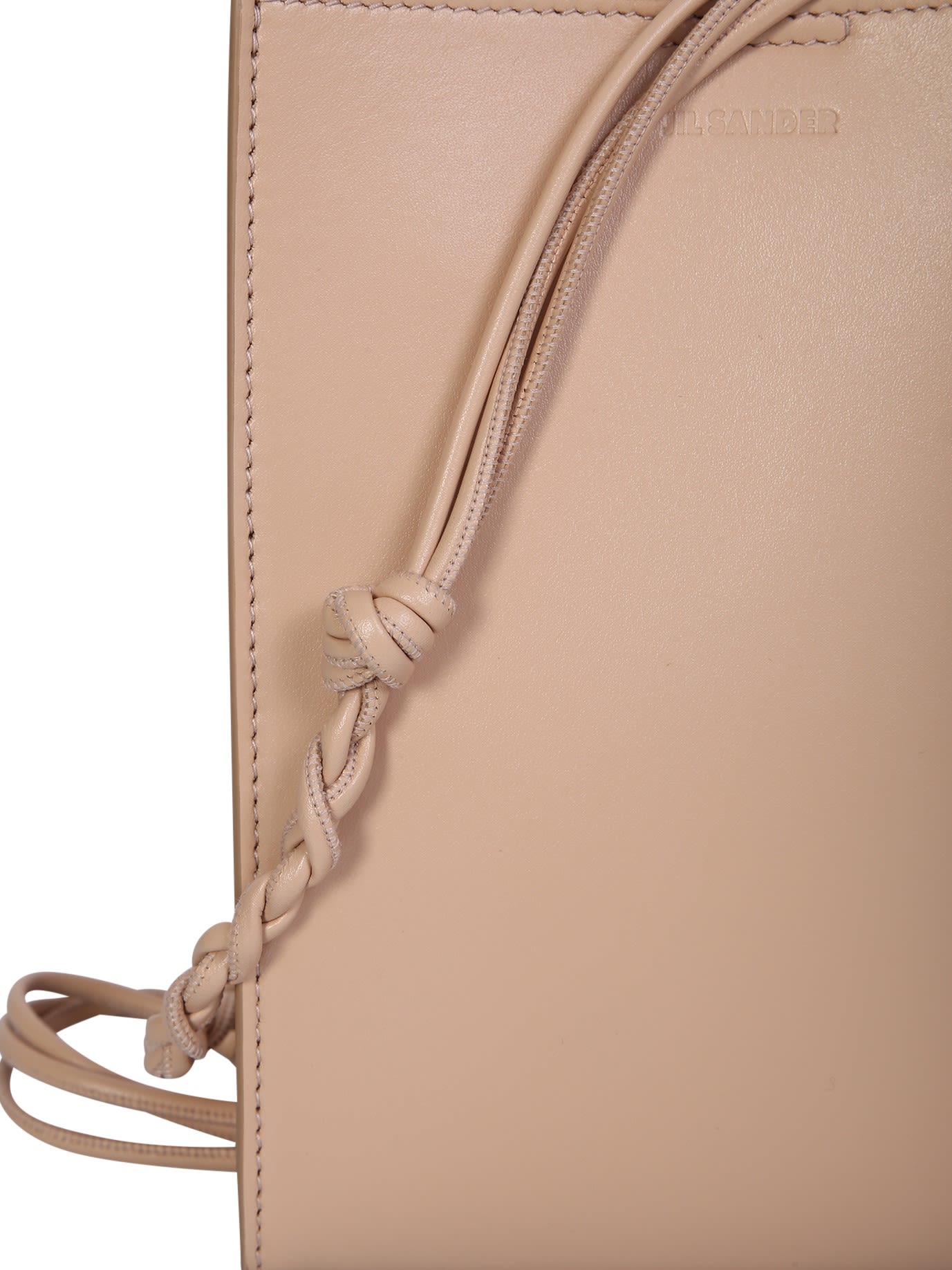 Jil Sander Beige Tangle Bag In Leather Man In Pink