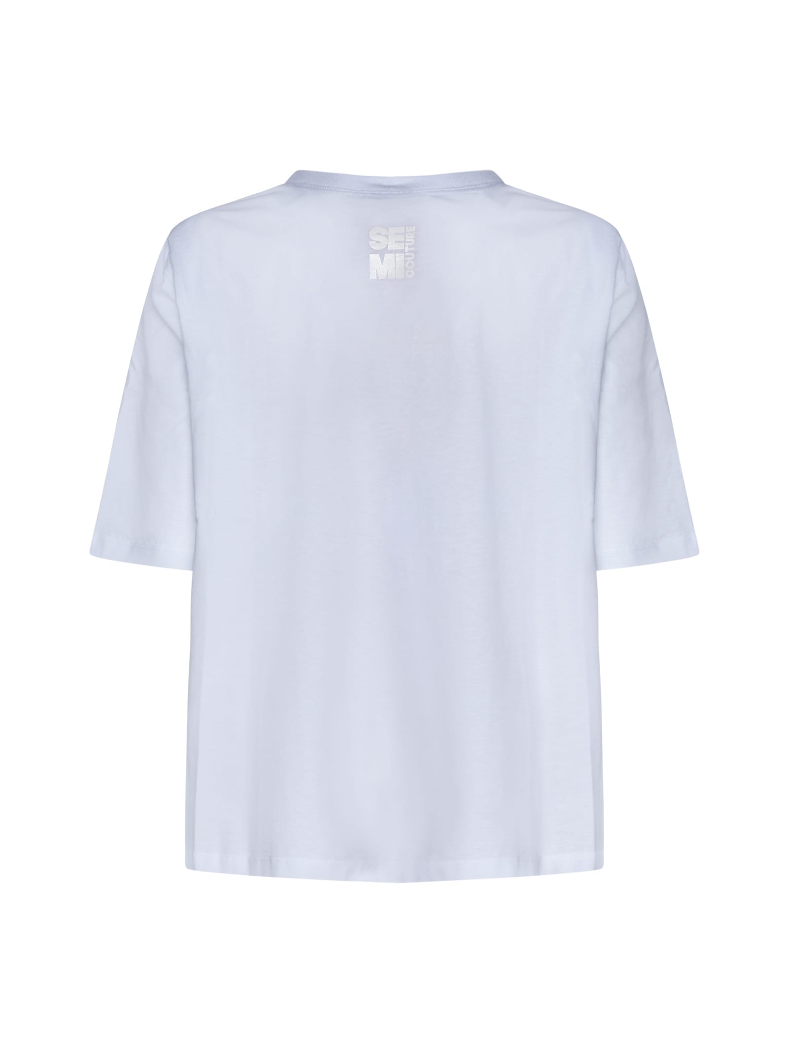 Shop Semicouture T-shirt In Bianco