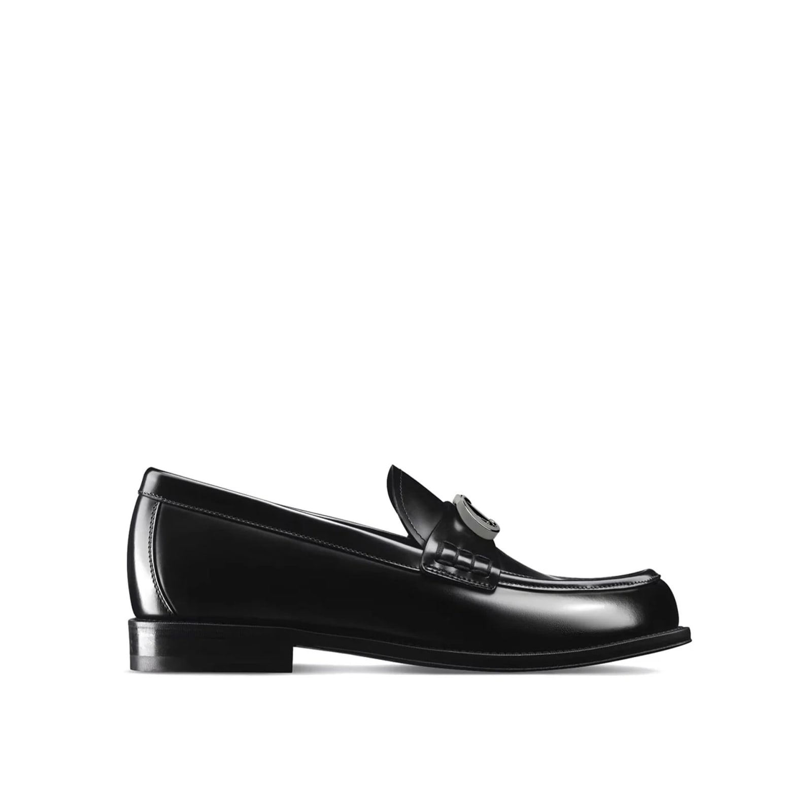 Shop Dior Granville Leather Loafers In Black
