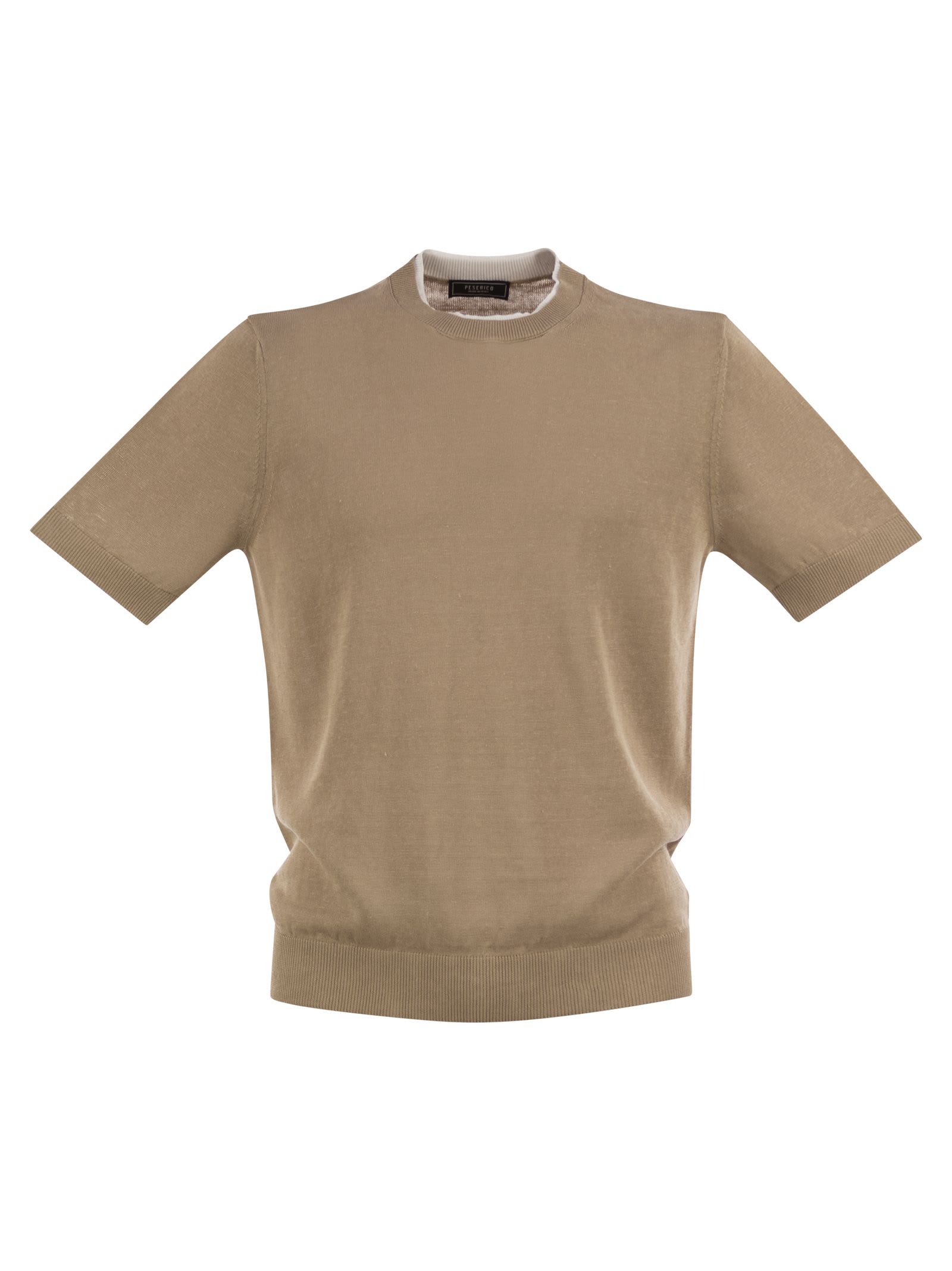 T-shirt In Linen And Cotton Yarn