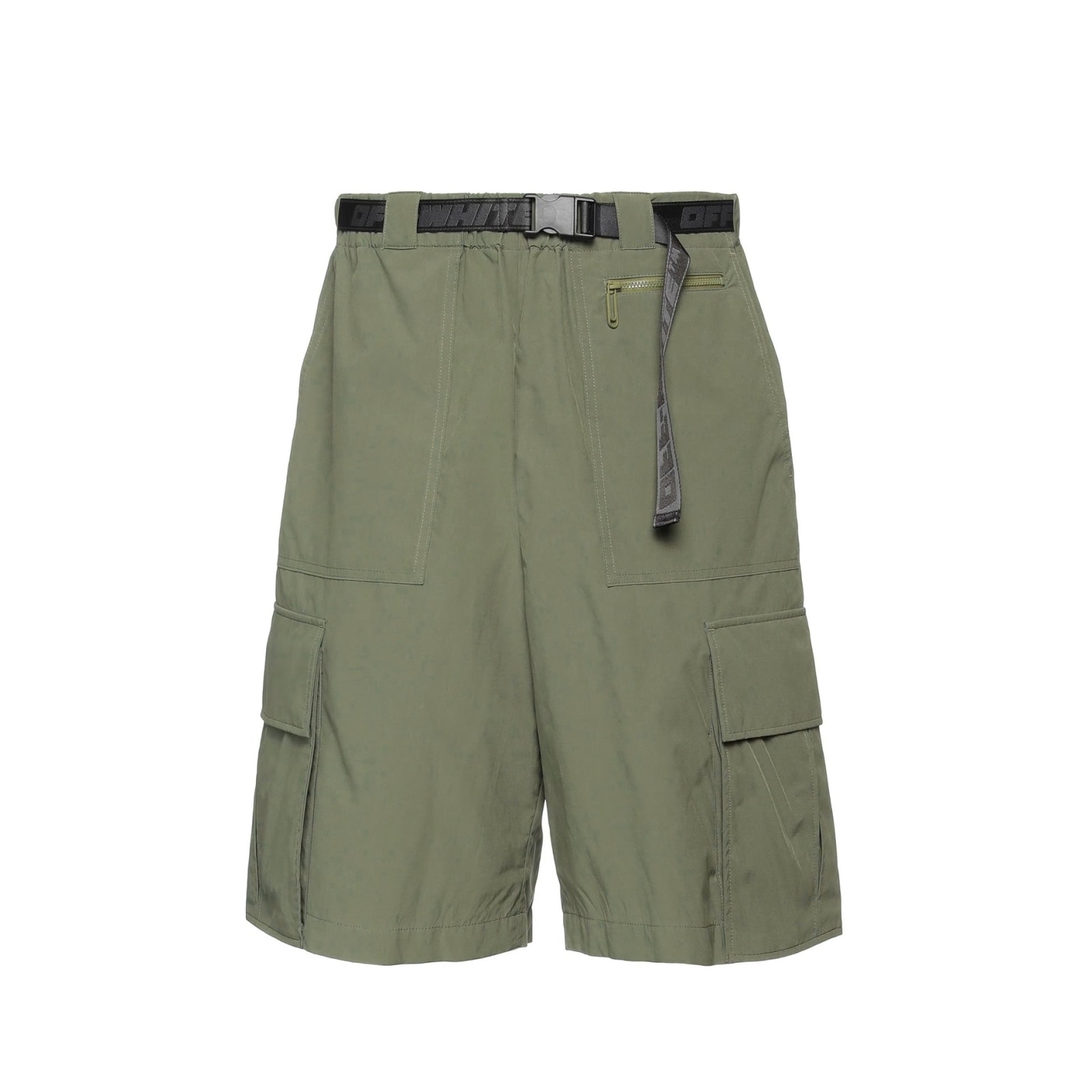 Shop Off-white Bermuda Shorts In Green