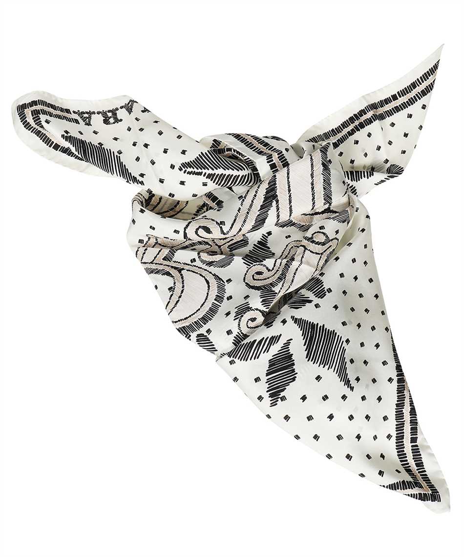 Max Mara Printed Silk Scarf In White
