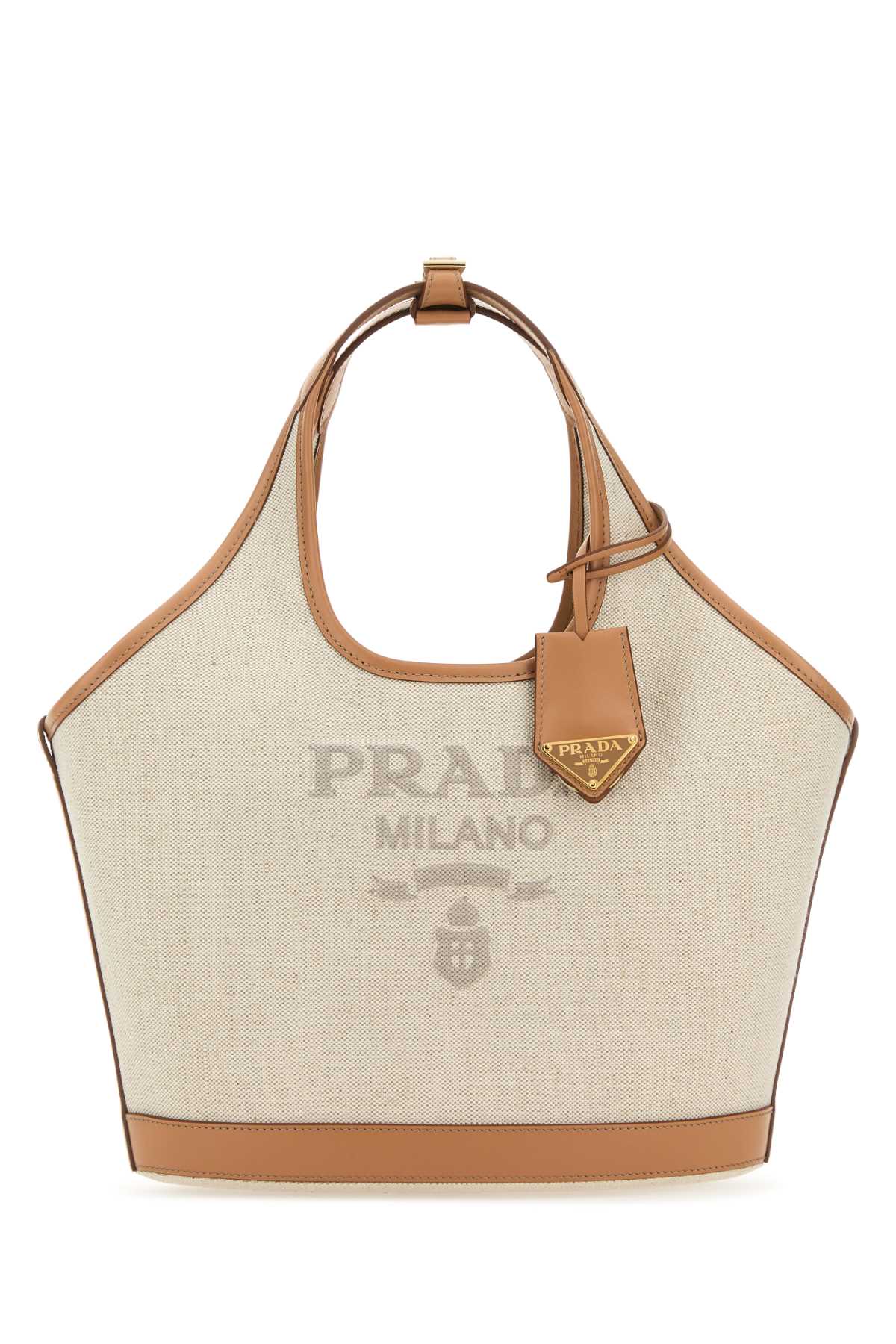 Shop Prada Sand Canvas Handbag In Naturale