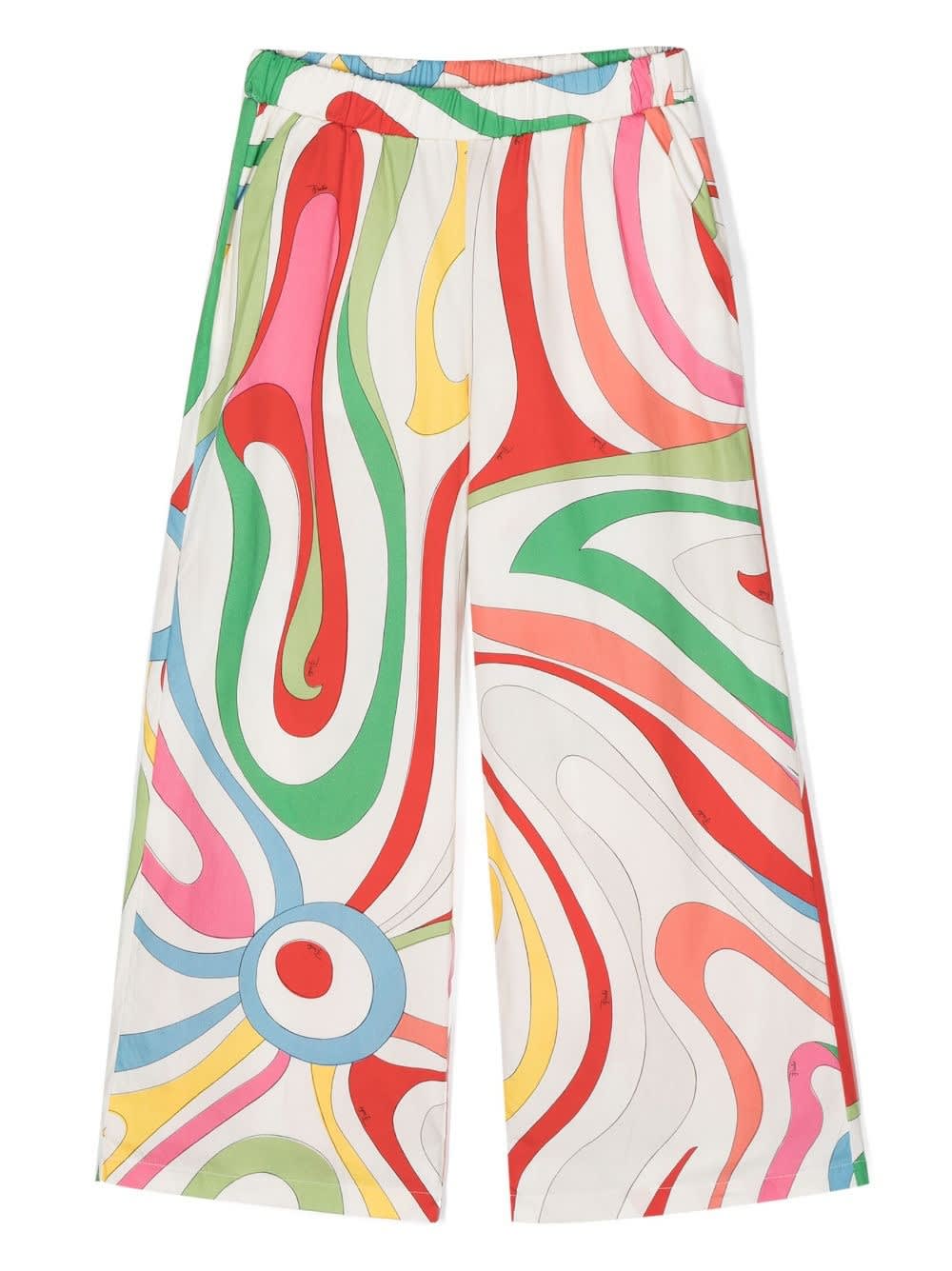 Emilio Pucci Kids' Pants With Graphic Print In Multicolor