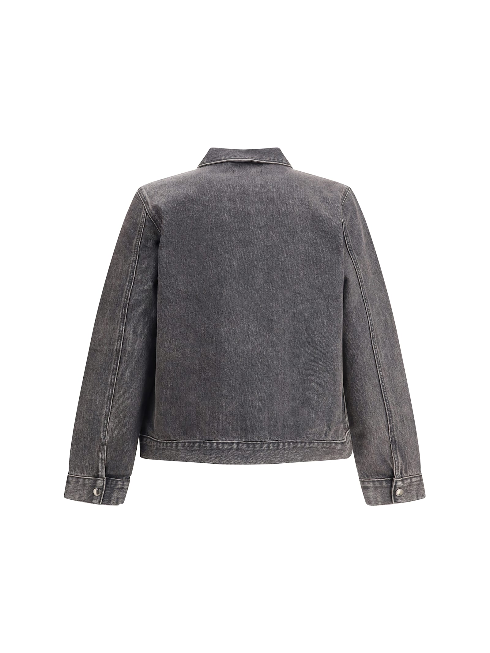 7 For All Mankind Zipper Long Sleeve Casual Jacket In Gray