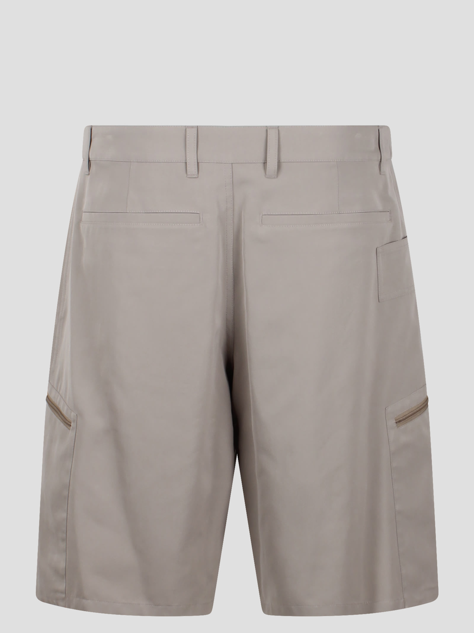 Shop Dior Zip Pockets Shorts In Nude & Neutrals