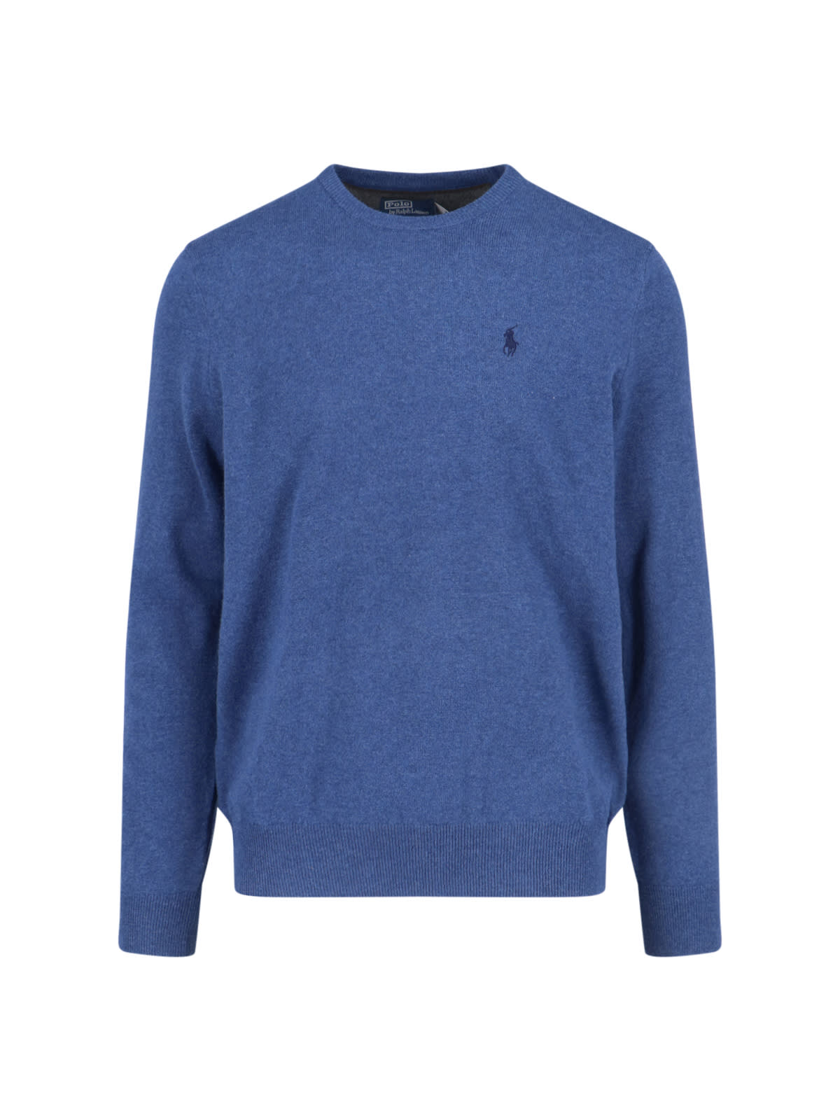 Shop Polo Ralph Lauren Logo Sweater In Blue