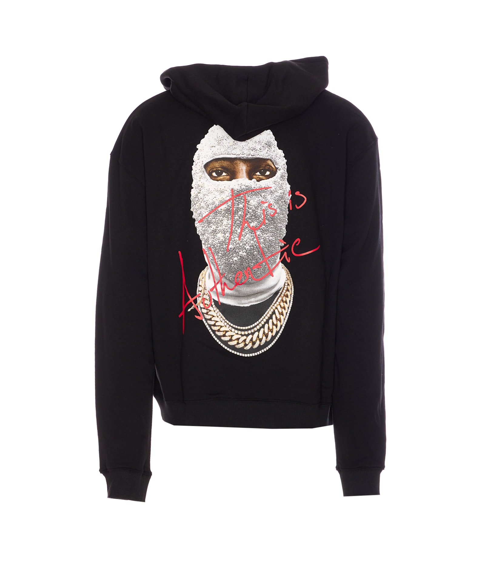 Ih Nom Uh Nit Relaxed Fit Black Hoodie With Graphic Design In Black