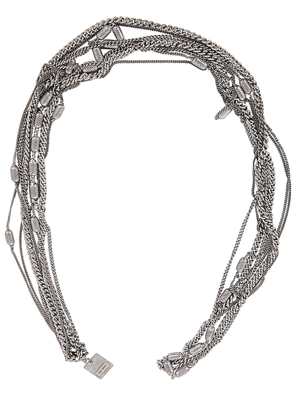 Shop Goti Silver Chains Necklace In Multi