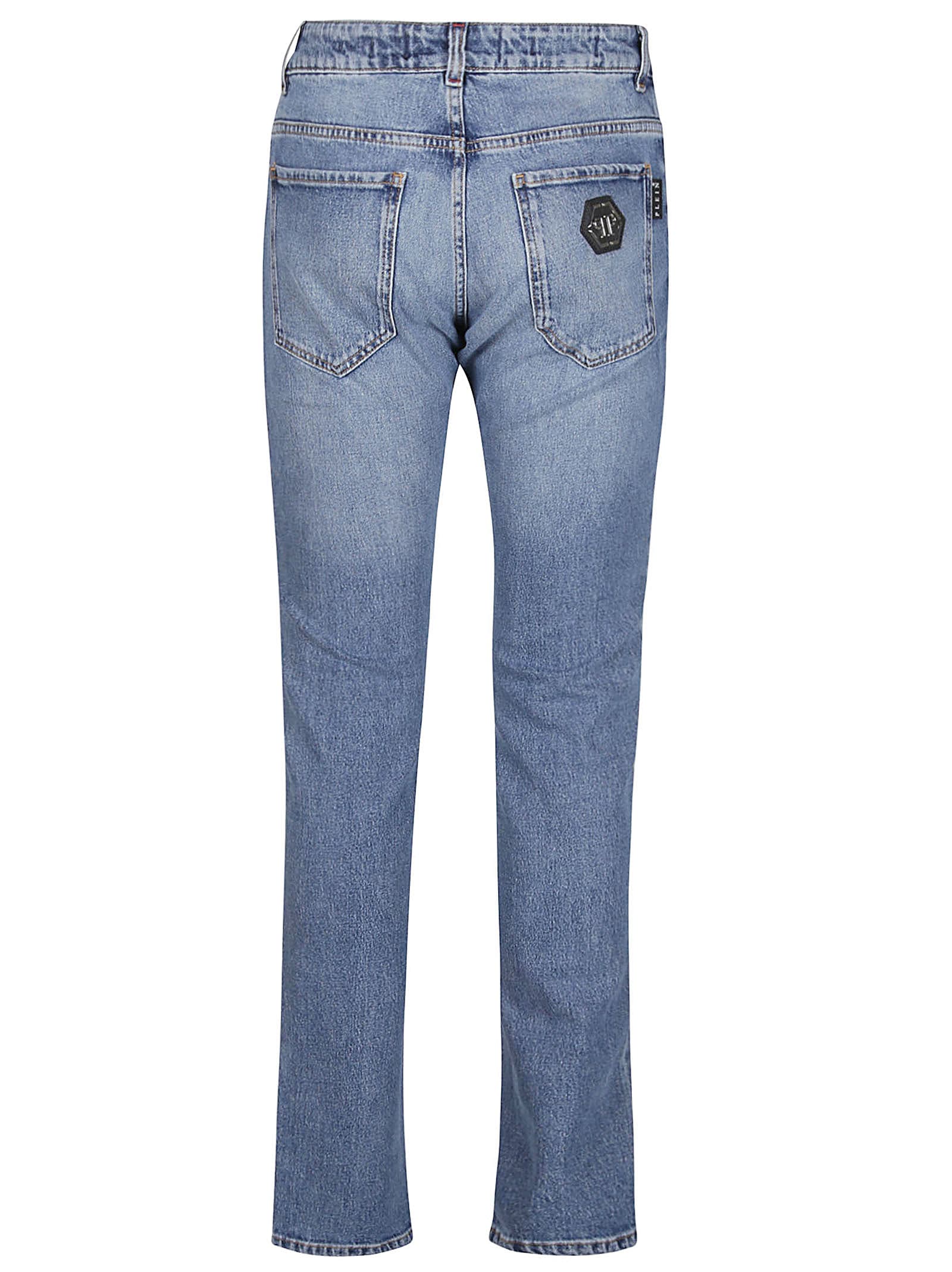 Shop Philipp Plein Super Straight Jeans In Co Cobalt Blue