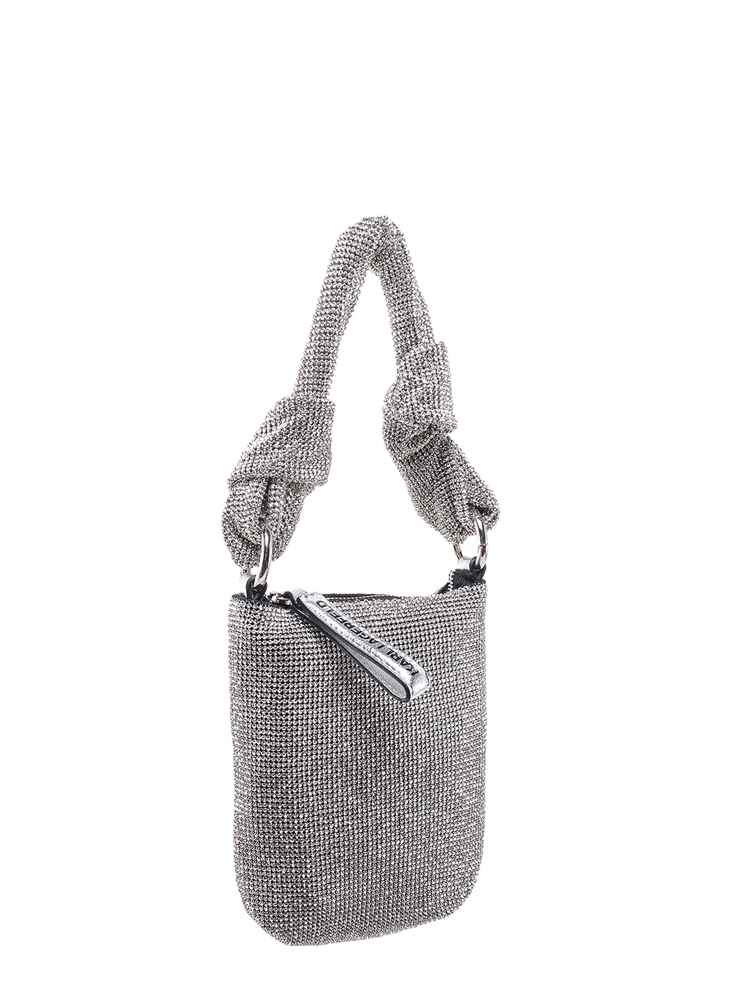 Shop Karl Lagerfeld Handbag In Silver