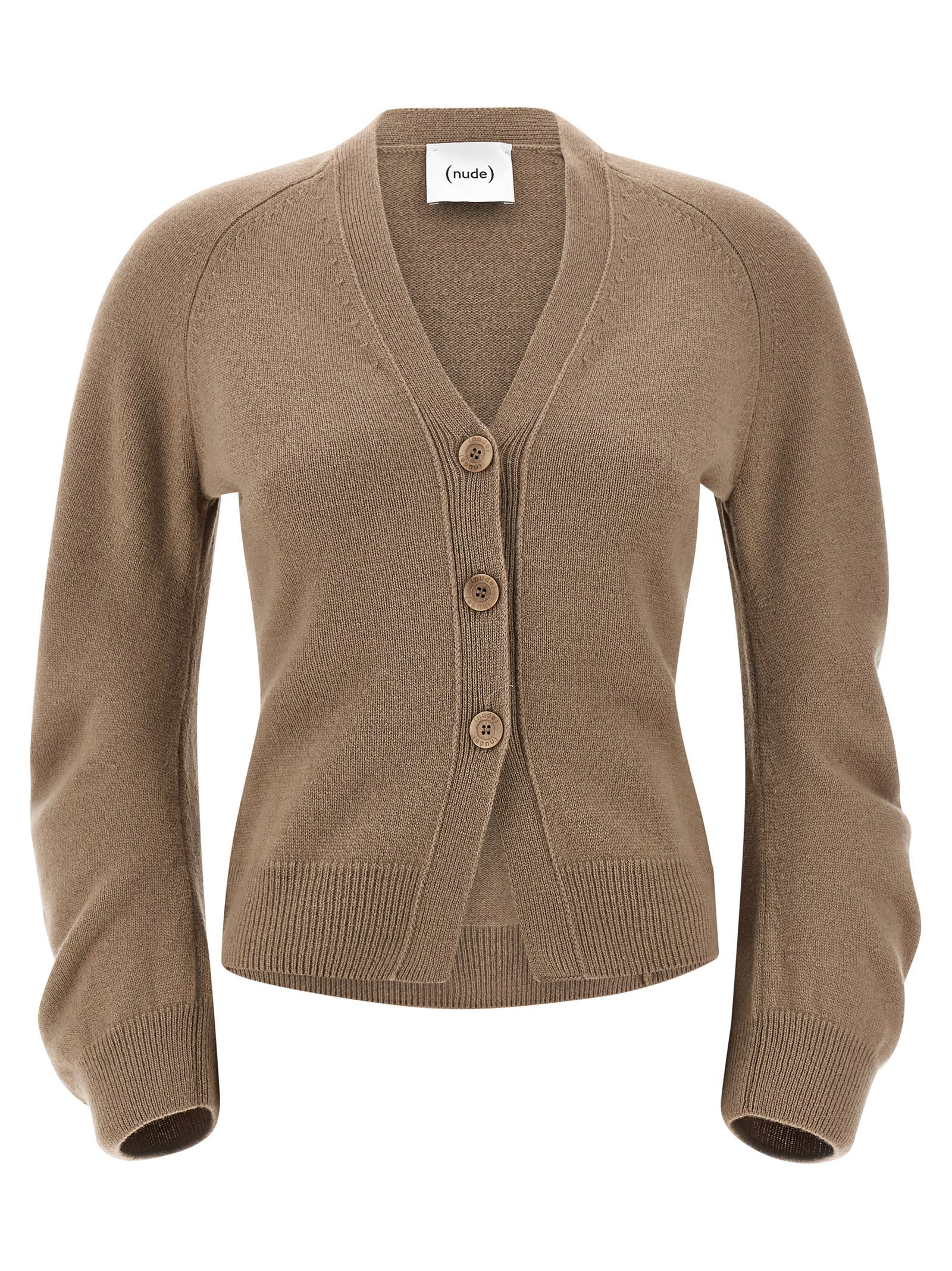 Nude Curved Sleeves Cardigan In Brown