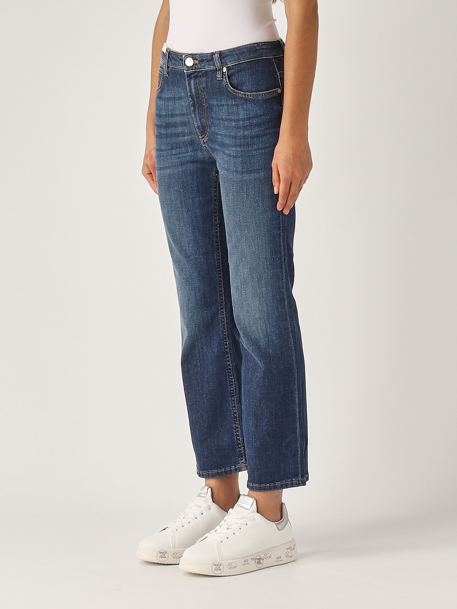 Shop Pt Torino Cotton Jeans In Denim Blu