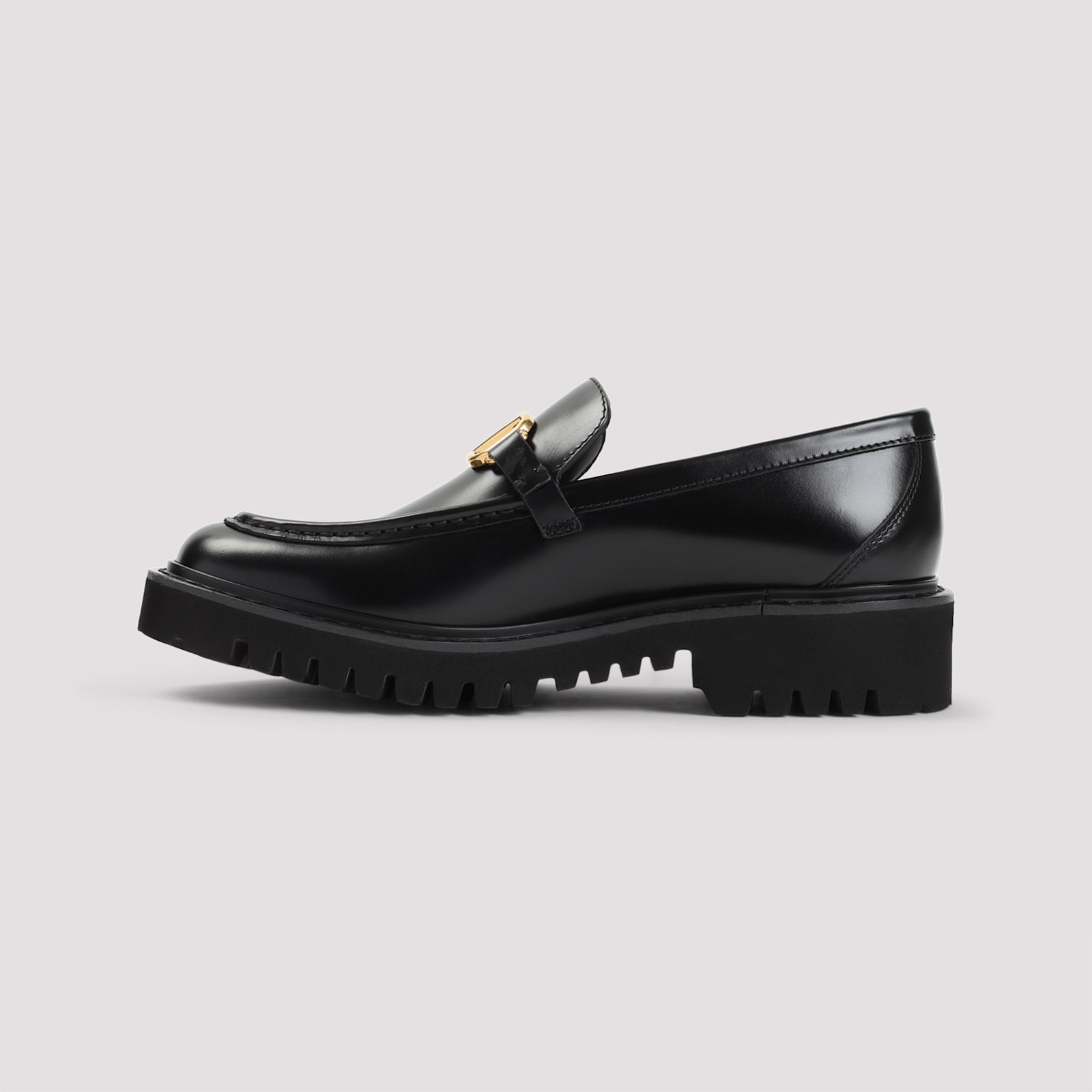 Valentino Glossy Leather Vlogo Signature Loaf In Black