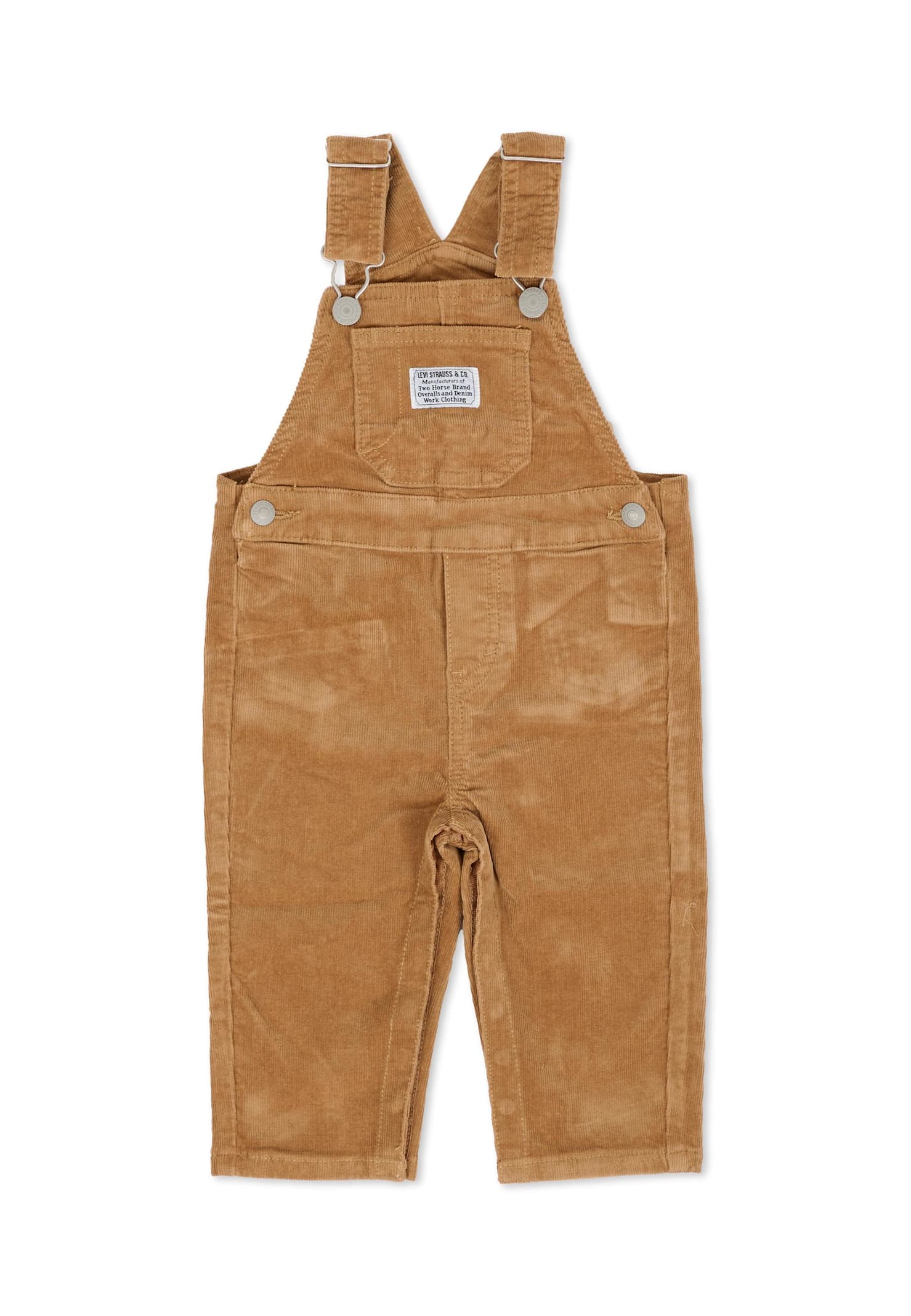 Levi's Beige Dungarees For Baby Boywith Logo In Brown