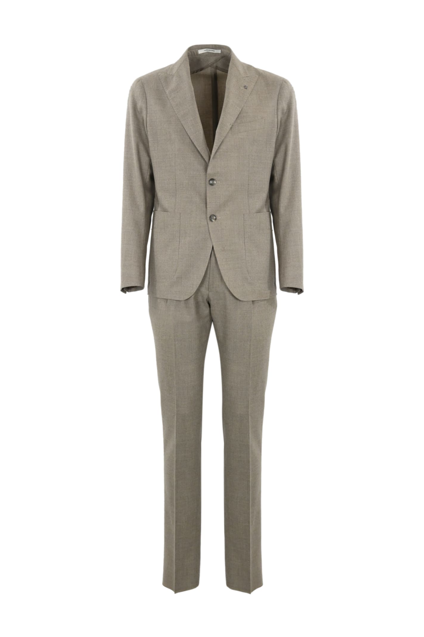 Shop Tagliatore Single-breasted Suit In Beige Wool