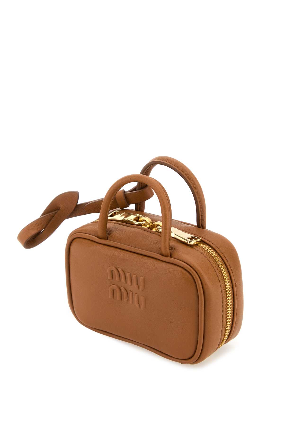 Miu Miu Camel Leather Beau Keyring Necessaire