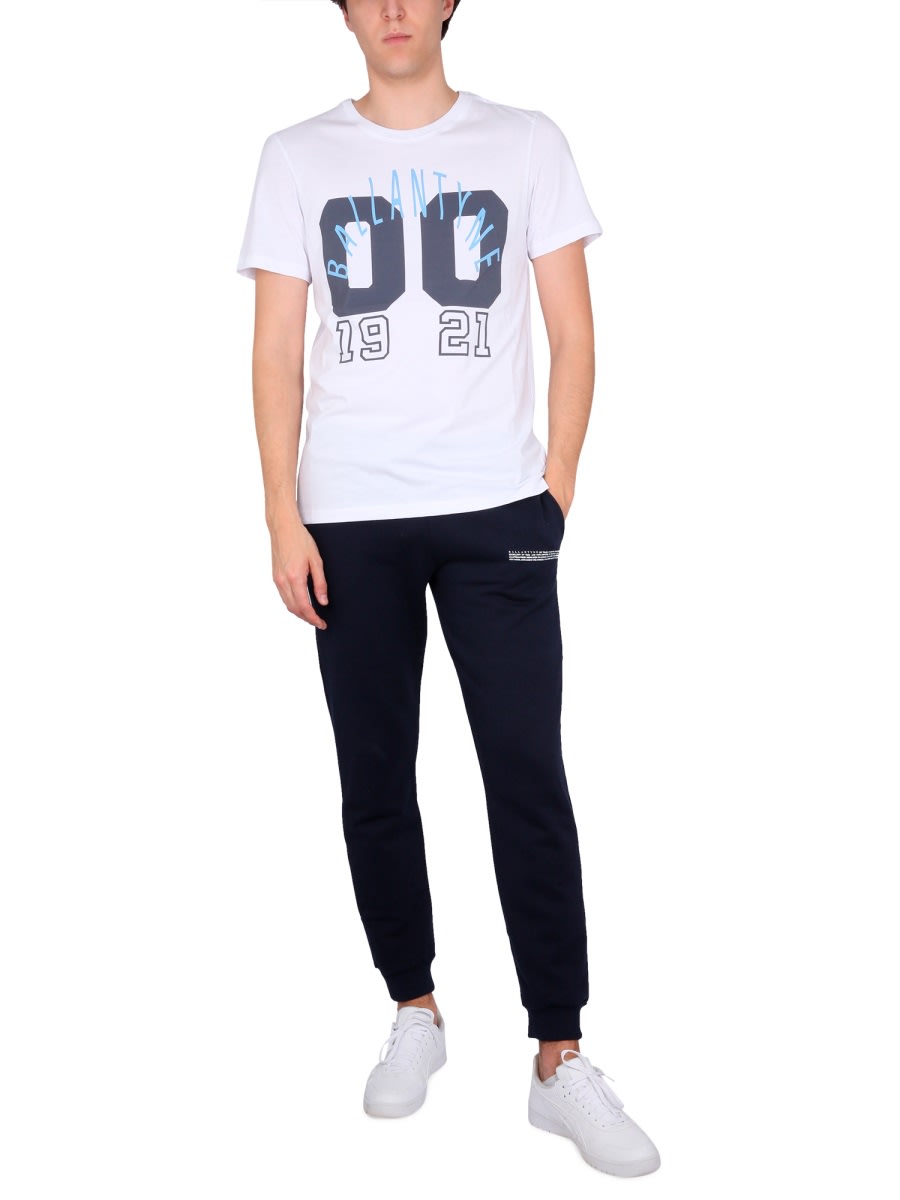 Ballantyne Graphic Print Crewneck T-shirt In White