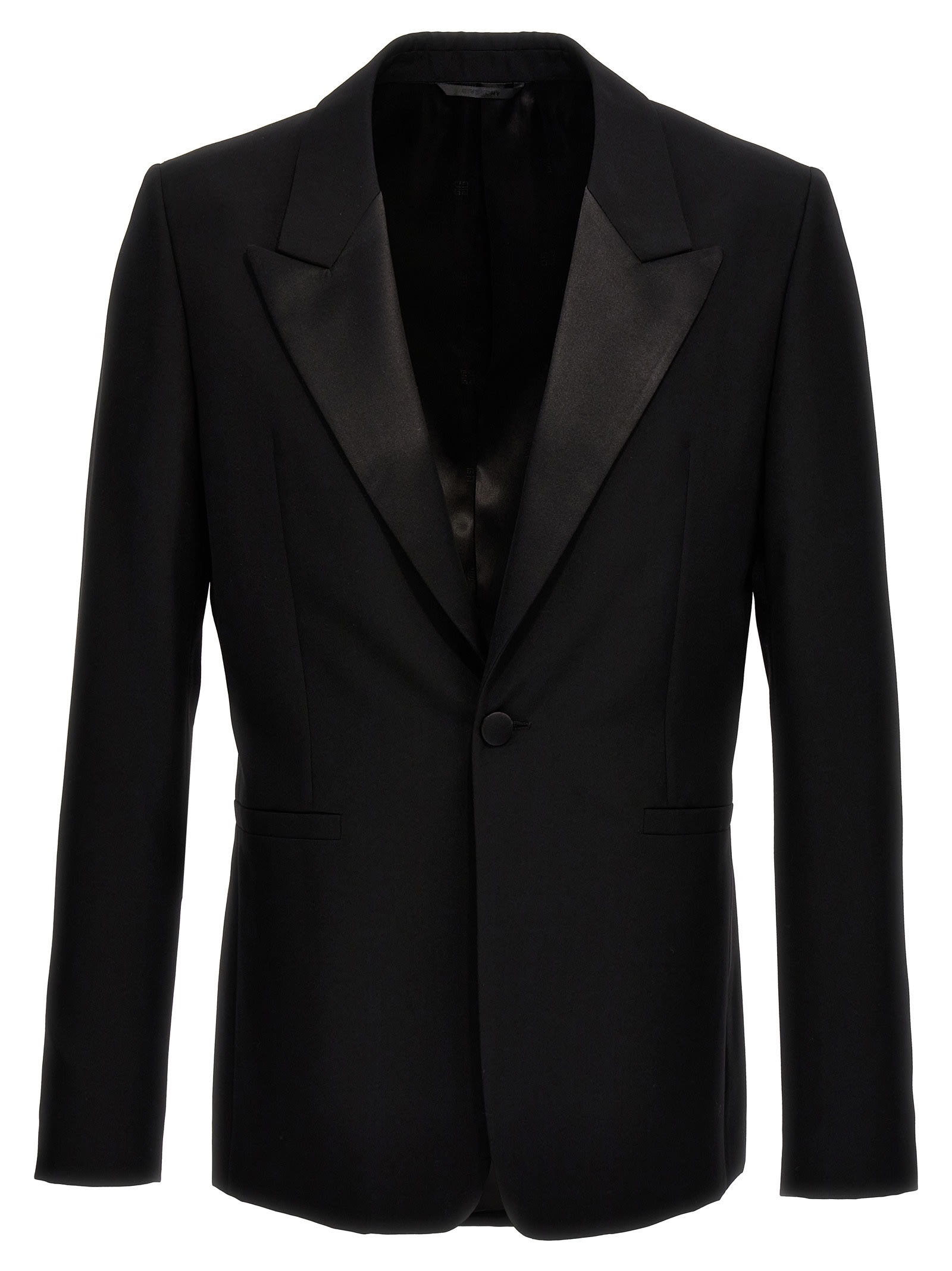 Shop Givenchy Peack Lapel Blazer In Black