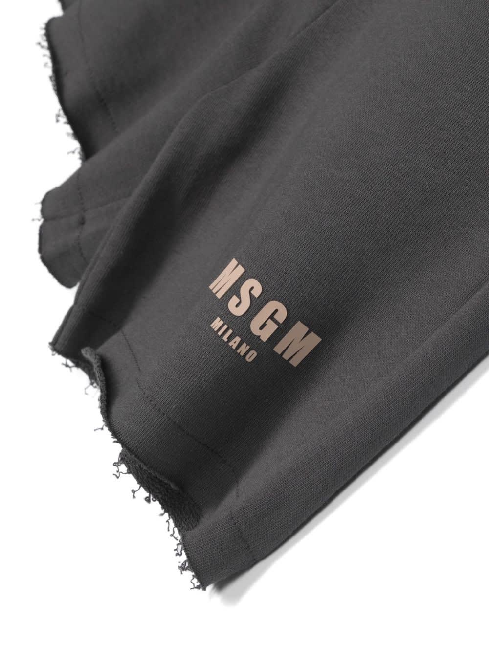 Shop Msgm Shorts Con Logo In Gray