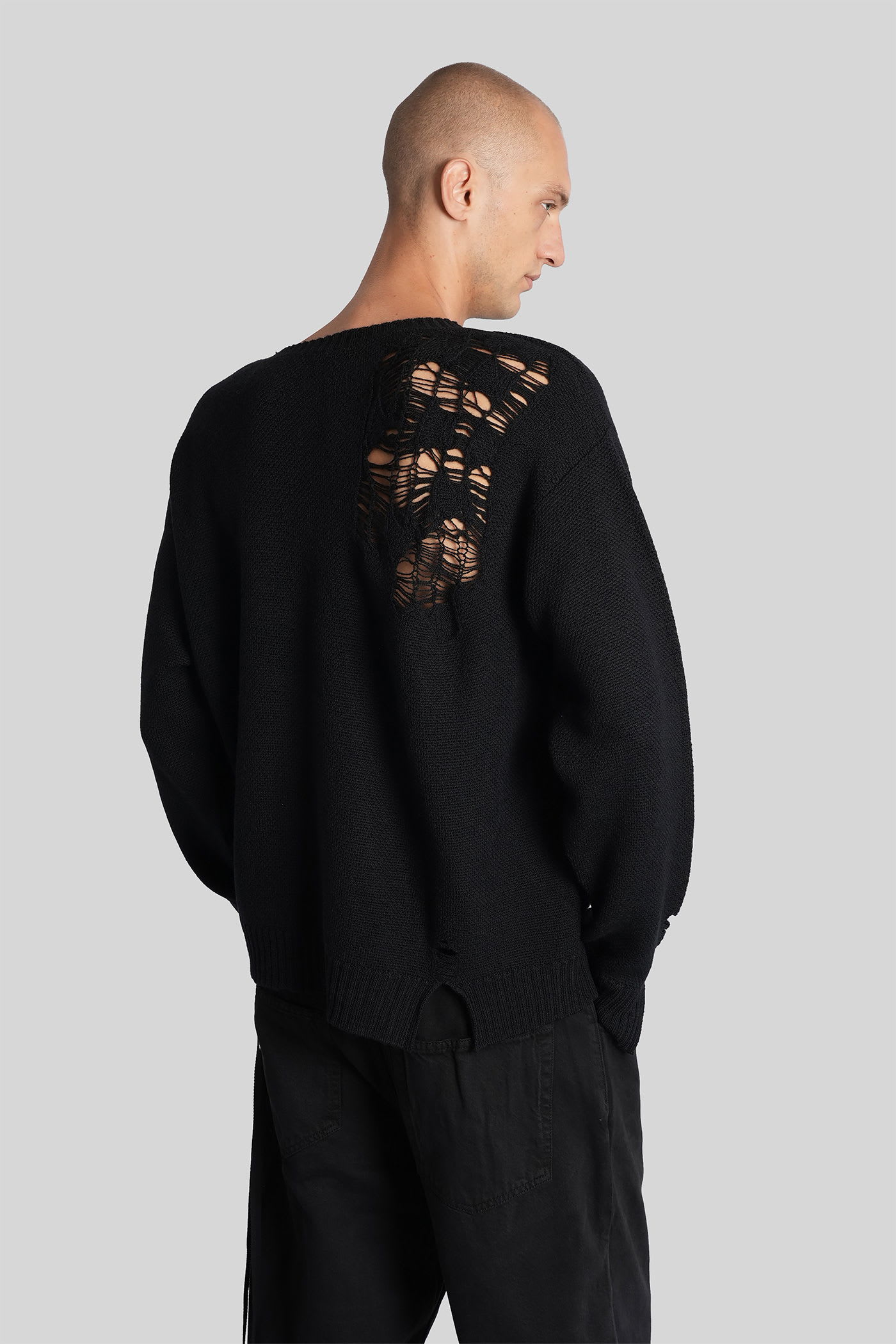 Ann Demeulemeester Waldon Knitwear In Black Wool In Black