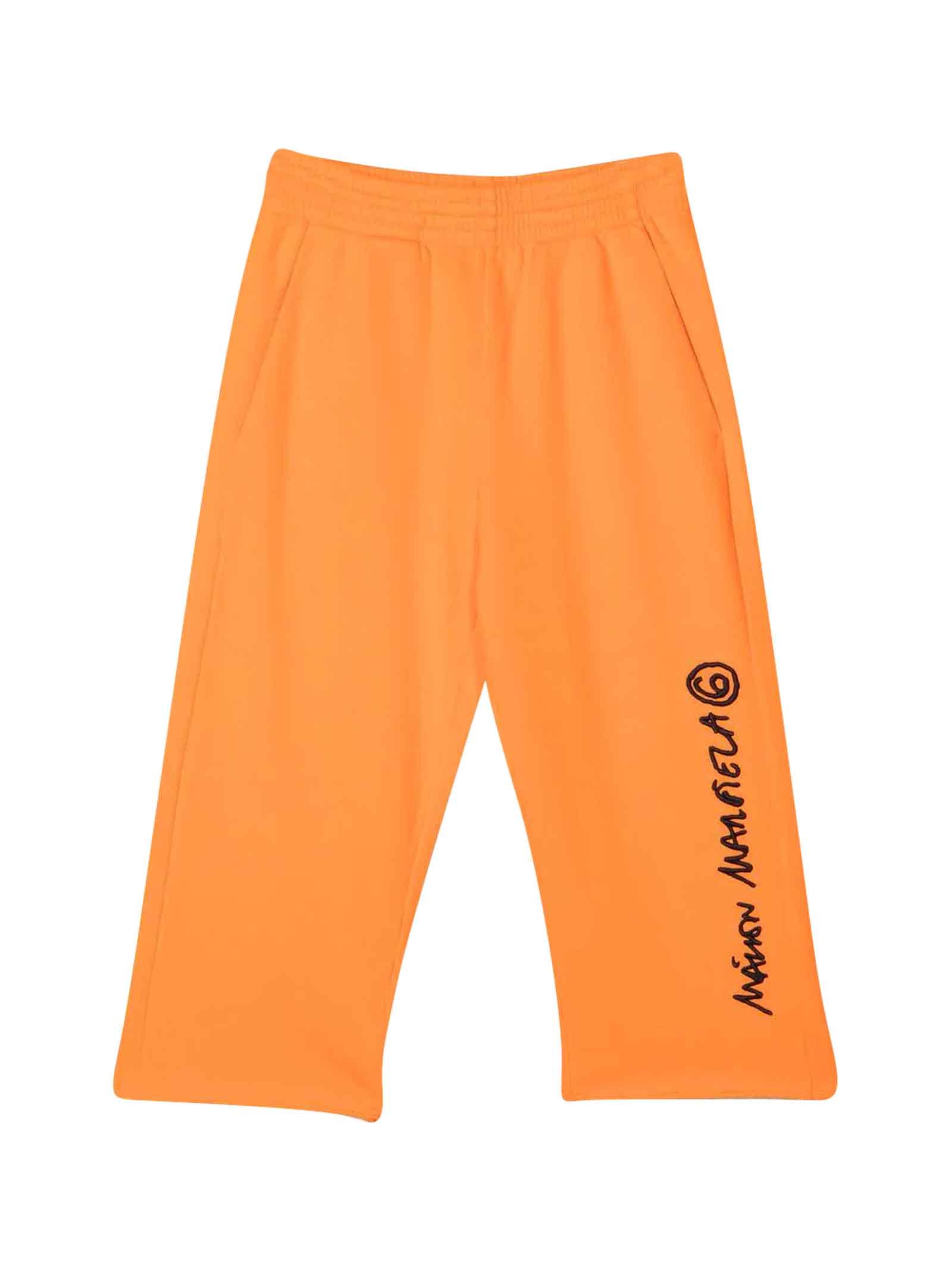 Wide Orange Trousers Mm6 Maison Margiela Kids