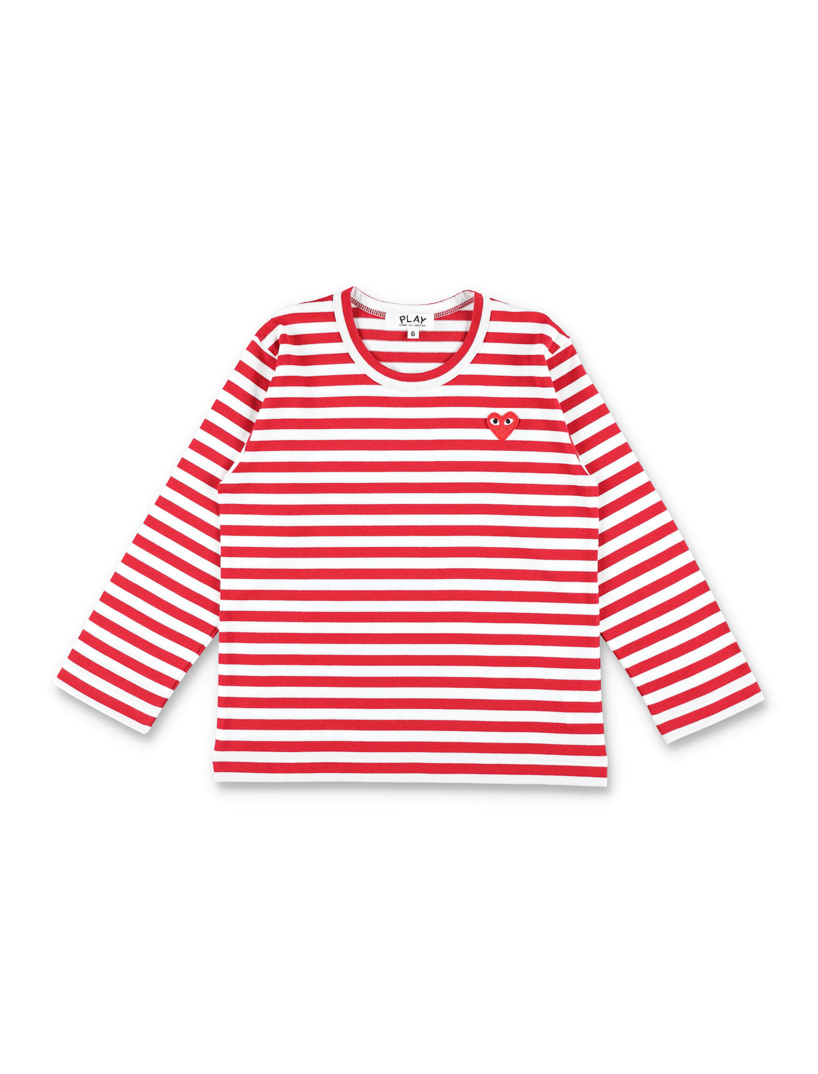 Shop Comme Des Garçons Play Kid - Striped T-shirt In Red