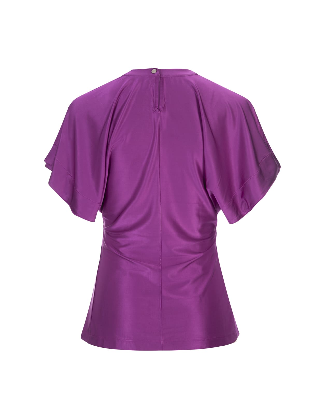 Shop Rabanne Purple Top With Draping And Buttons