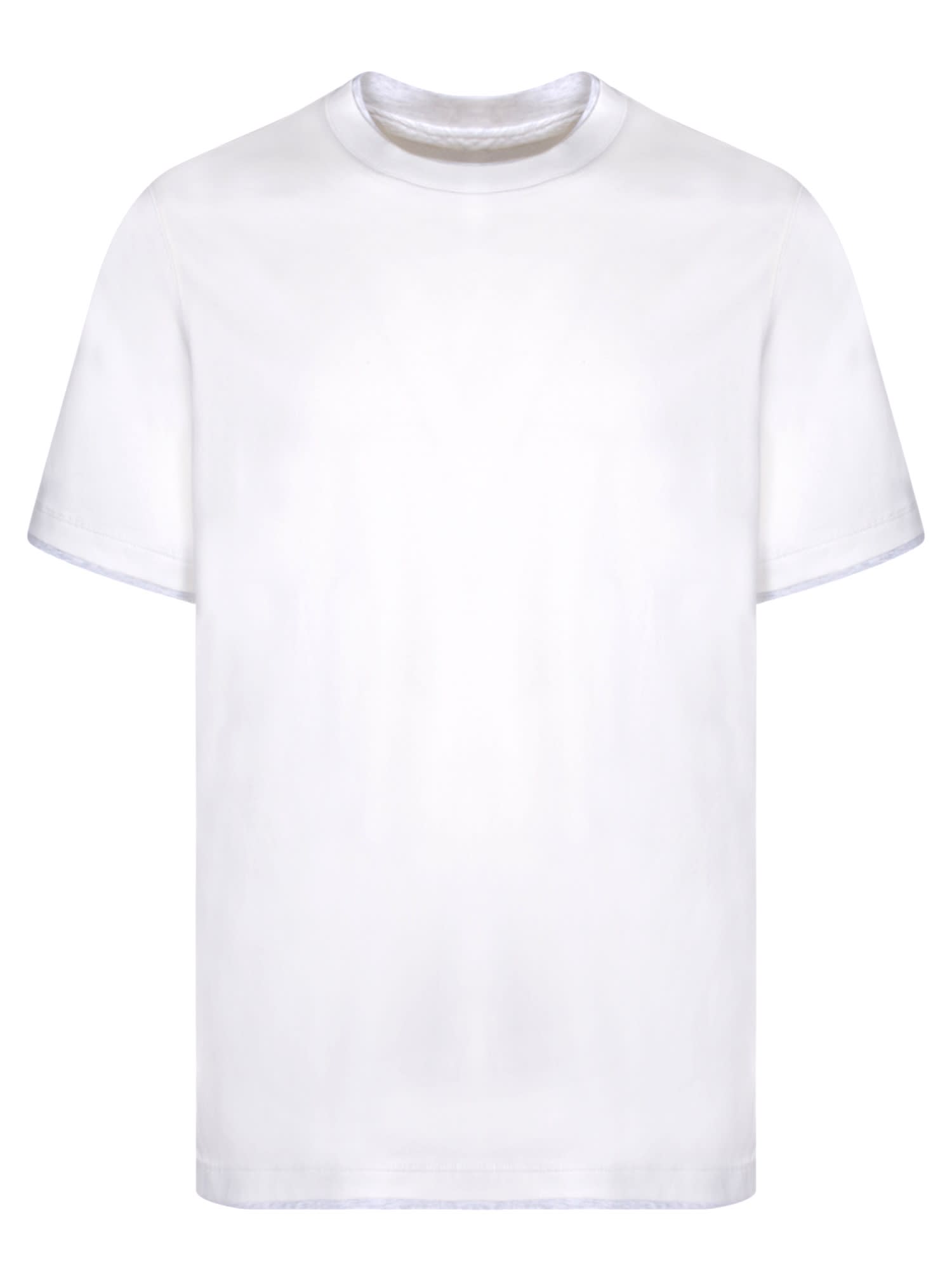 Shop Brunello Cucinelli Contrastind Edges White T-shirt