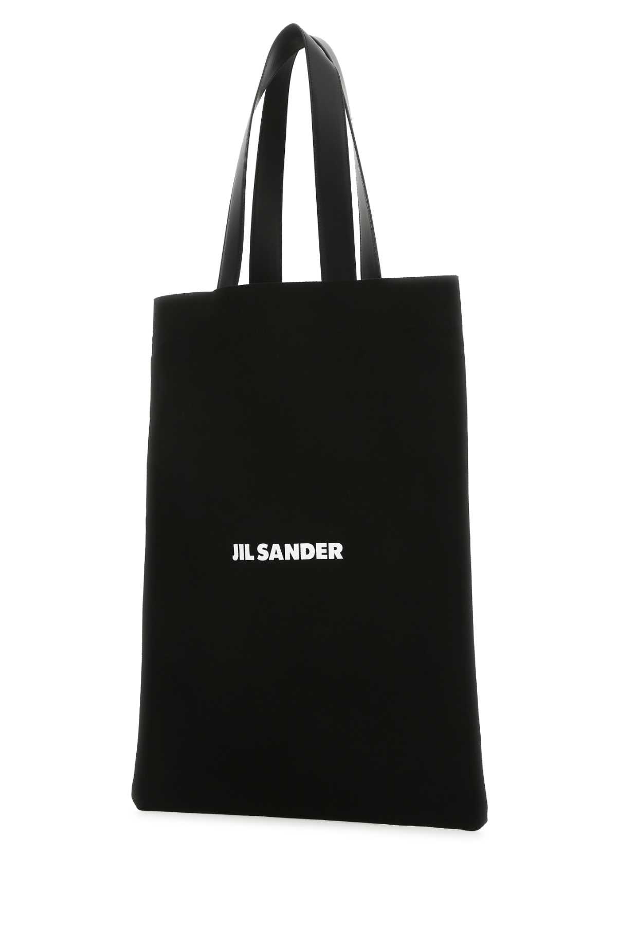 Jil Sander Black Canvas Shopping Bag In 001