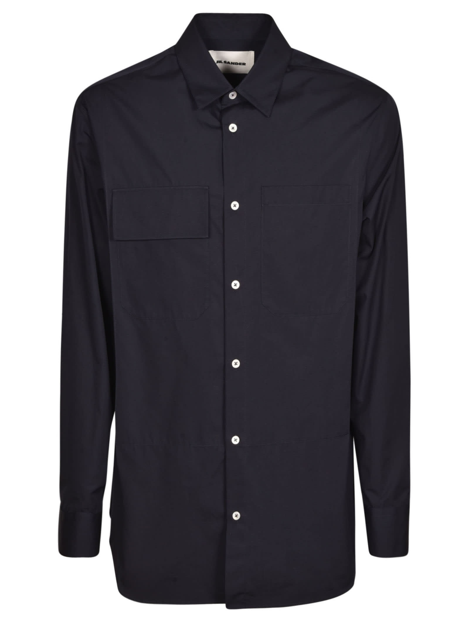 Jil Sander Pocket Detail Shirt In Navy | ModeSens