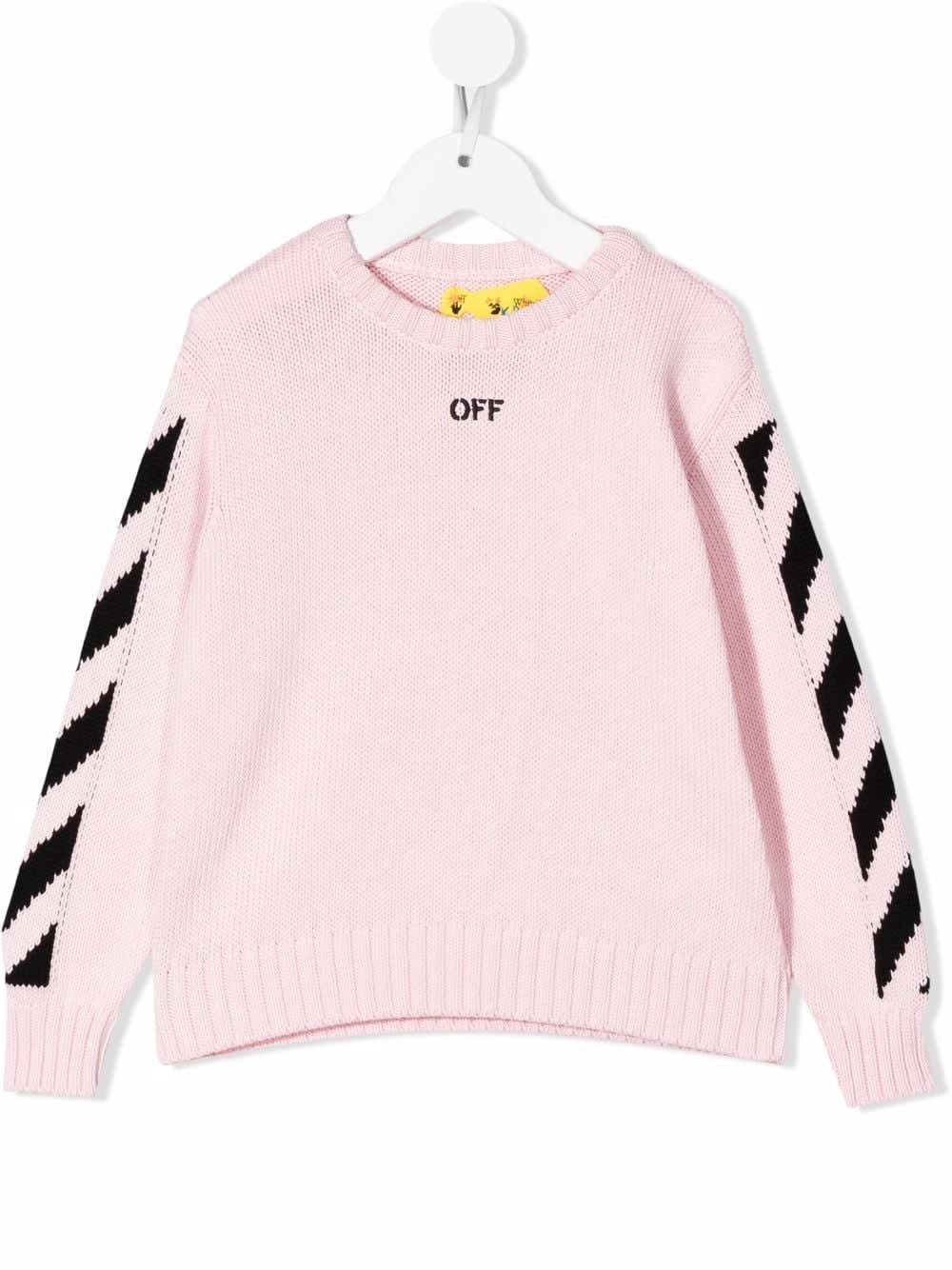 OFF-WHITE KIDS PINK OFF STAMP SWEATER