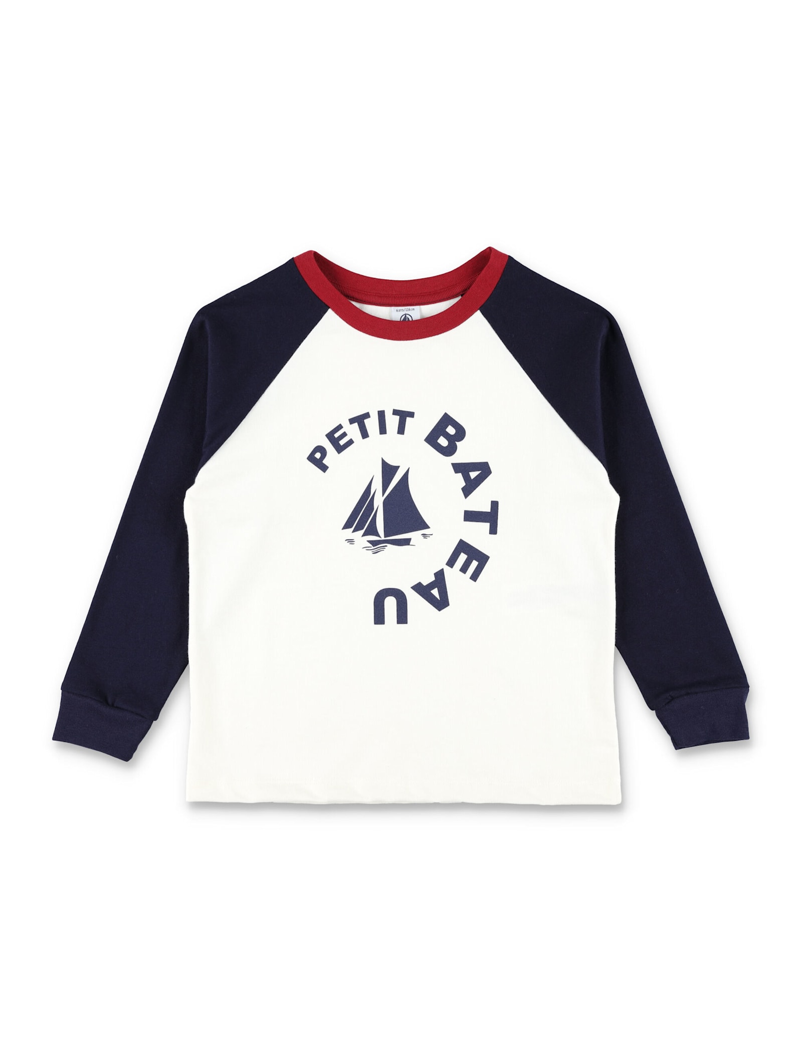 Petit Bateau Long-sleeved Logo T-shirt In Multi