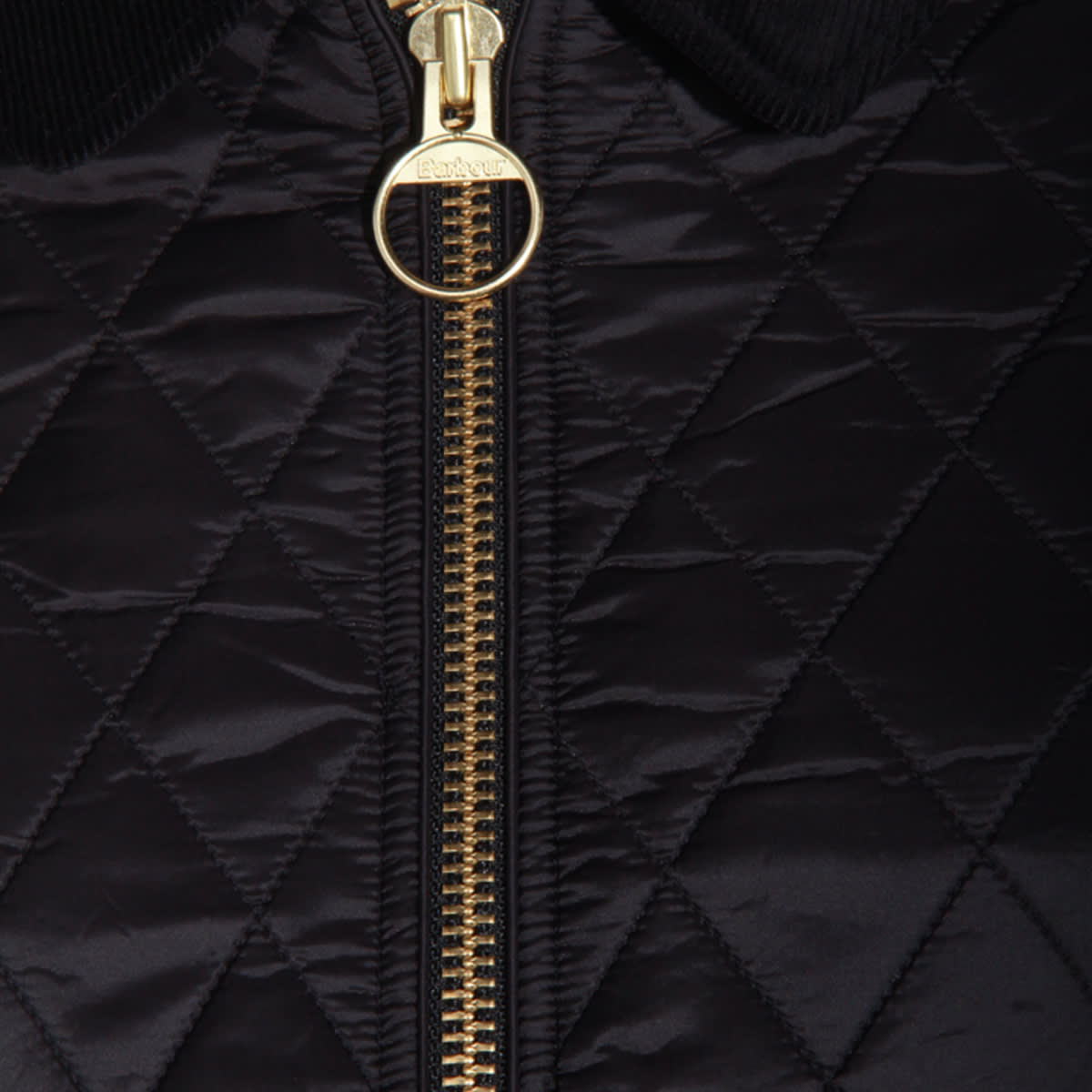 Barbour Diamond-quilted Zip-front Coat In Black