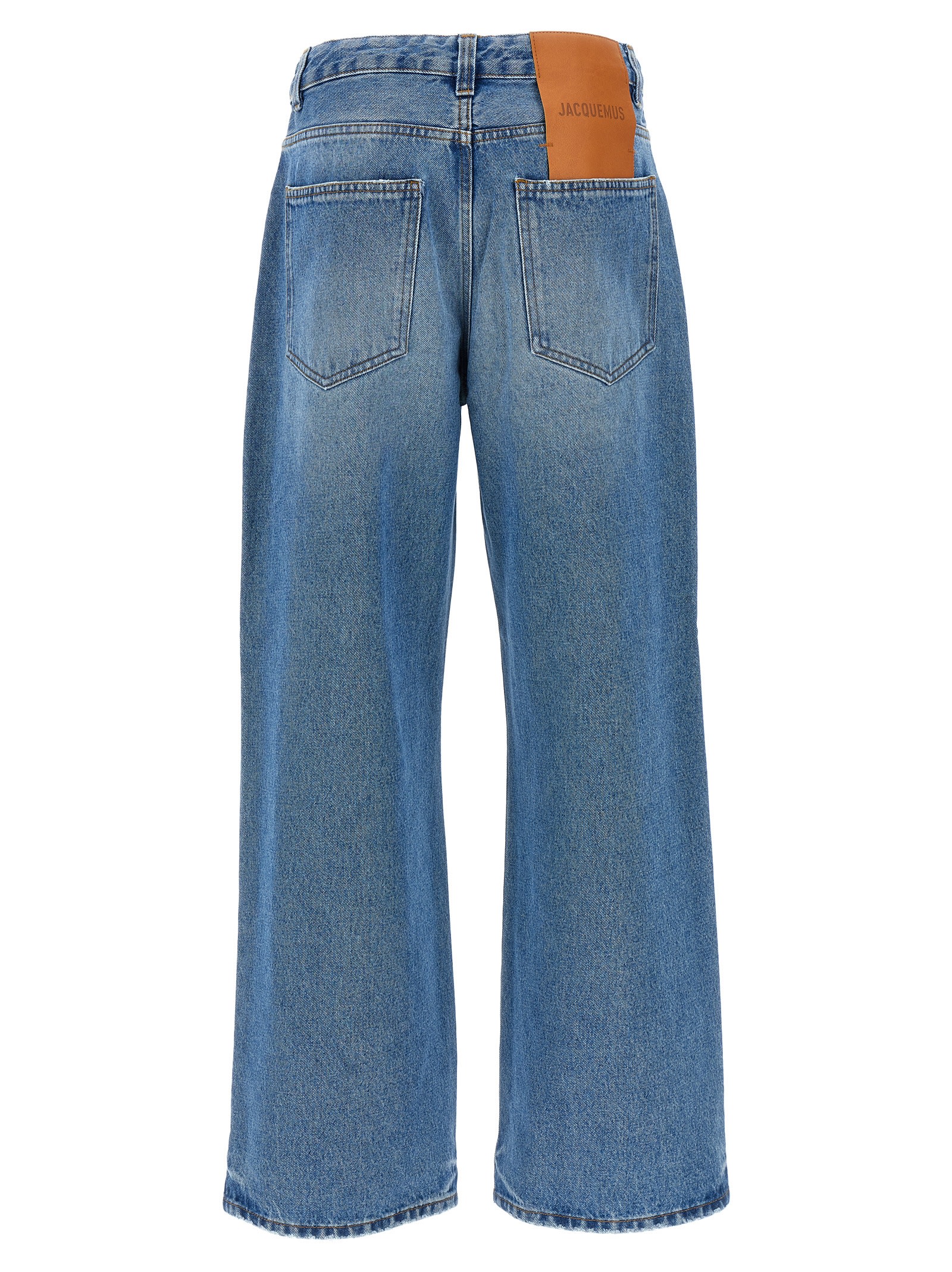 Shop Jacquemus Le De-nîmes Large Jeans In Blue