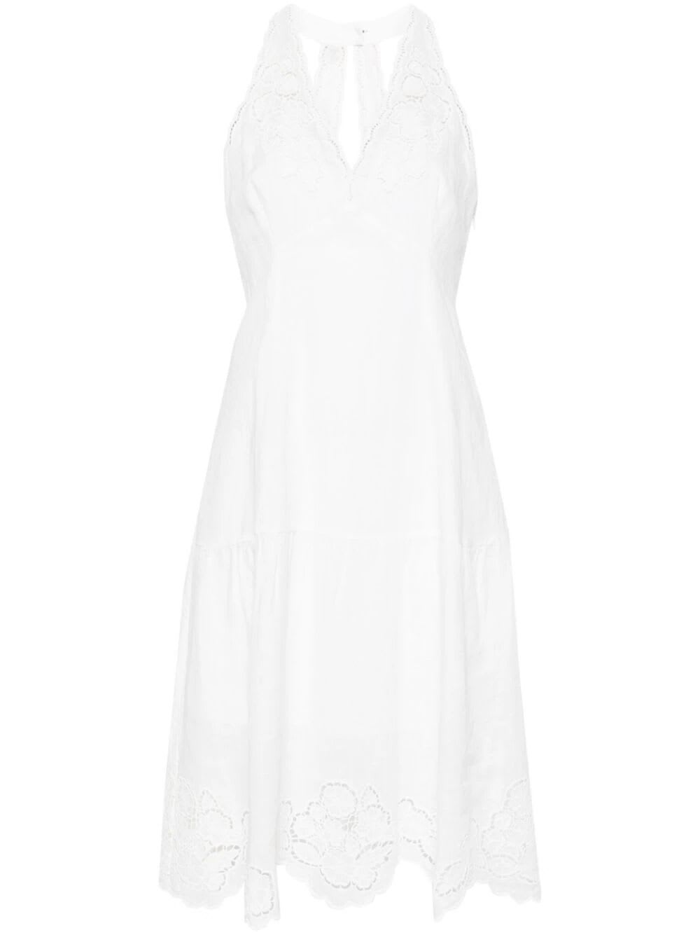 Shop Twinset Broderie Anglaise Dress In Optic White