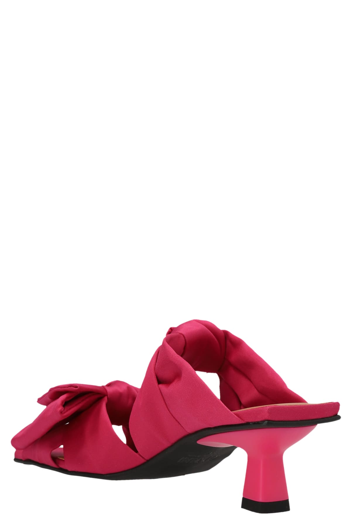 Shop Ganni Bow Sandals In Fuchsia