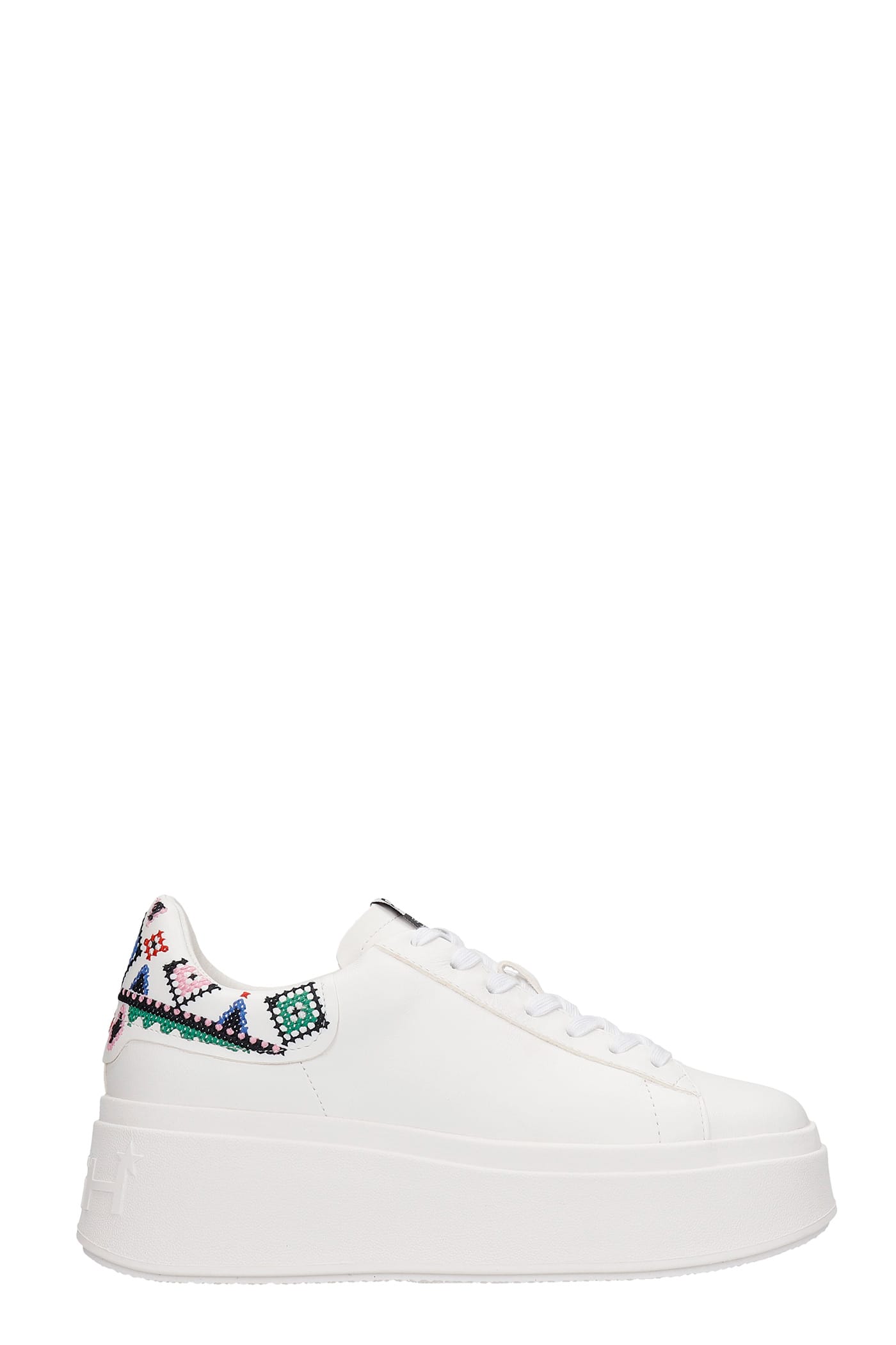 Ash Moby Ethnic 01 Sneakers In White Leather