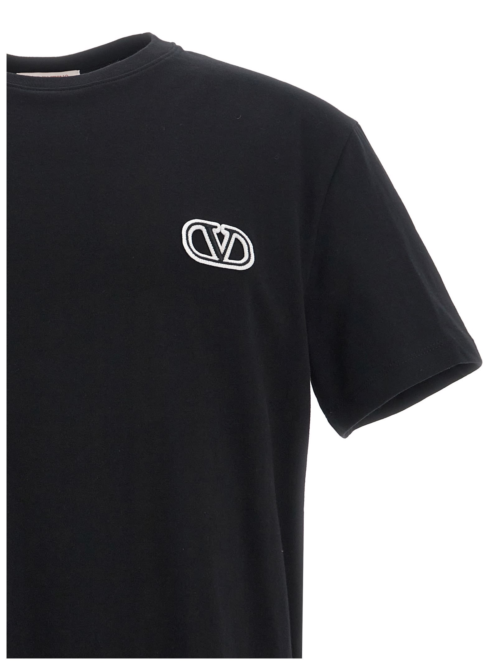 Shop Valentino Vlogo Signature T-shirt In Black