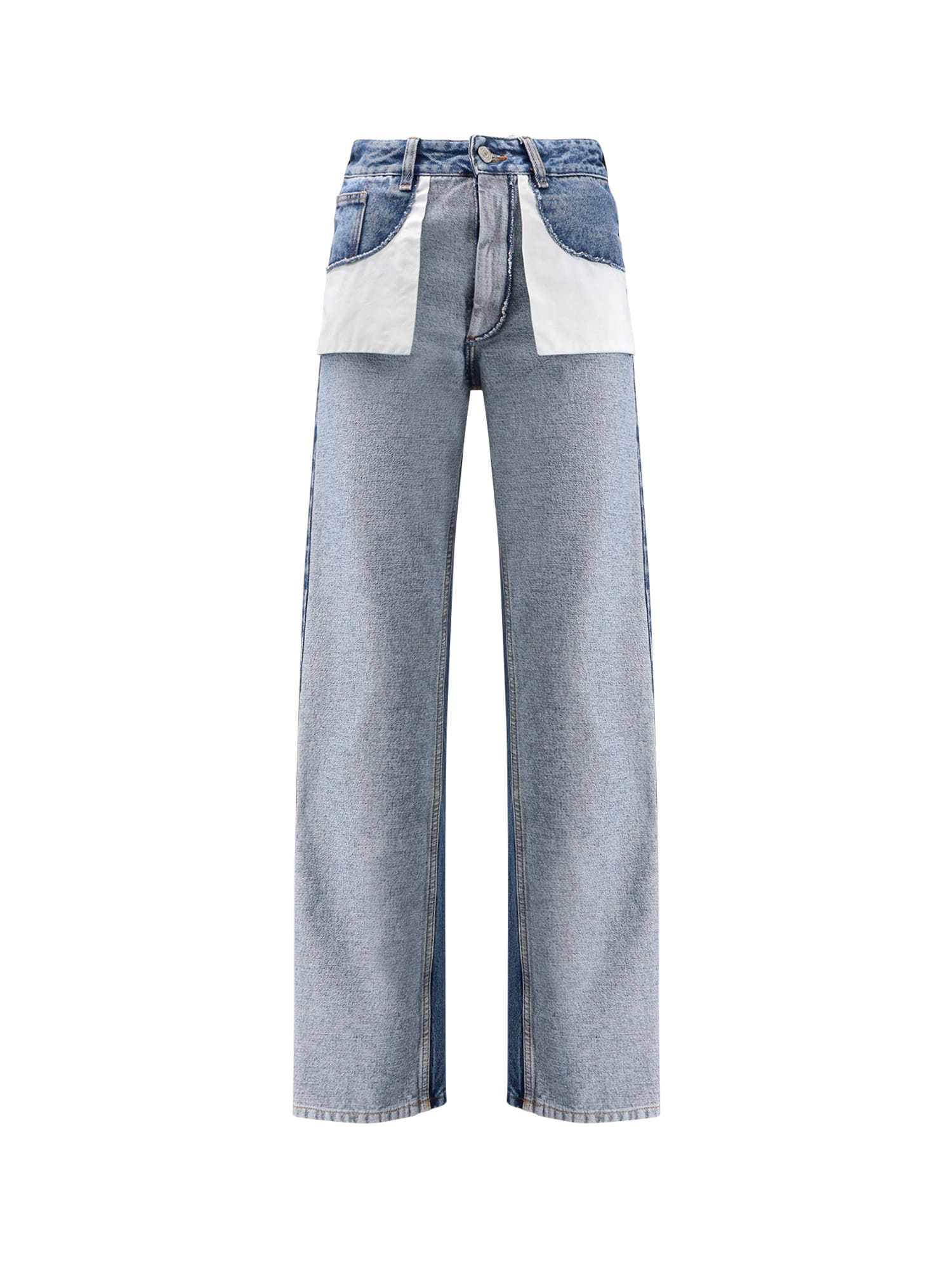 Mm6 Maison Margiela Straight Leg Jeans With Reverse Pockets